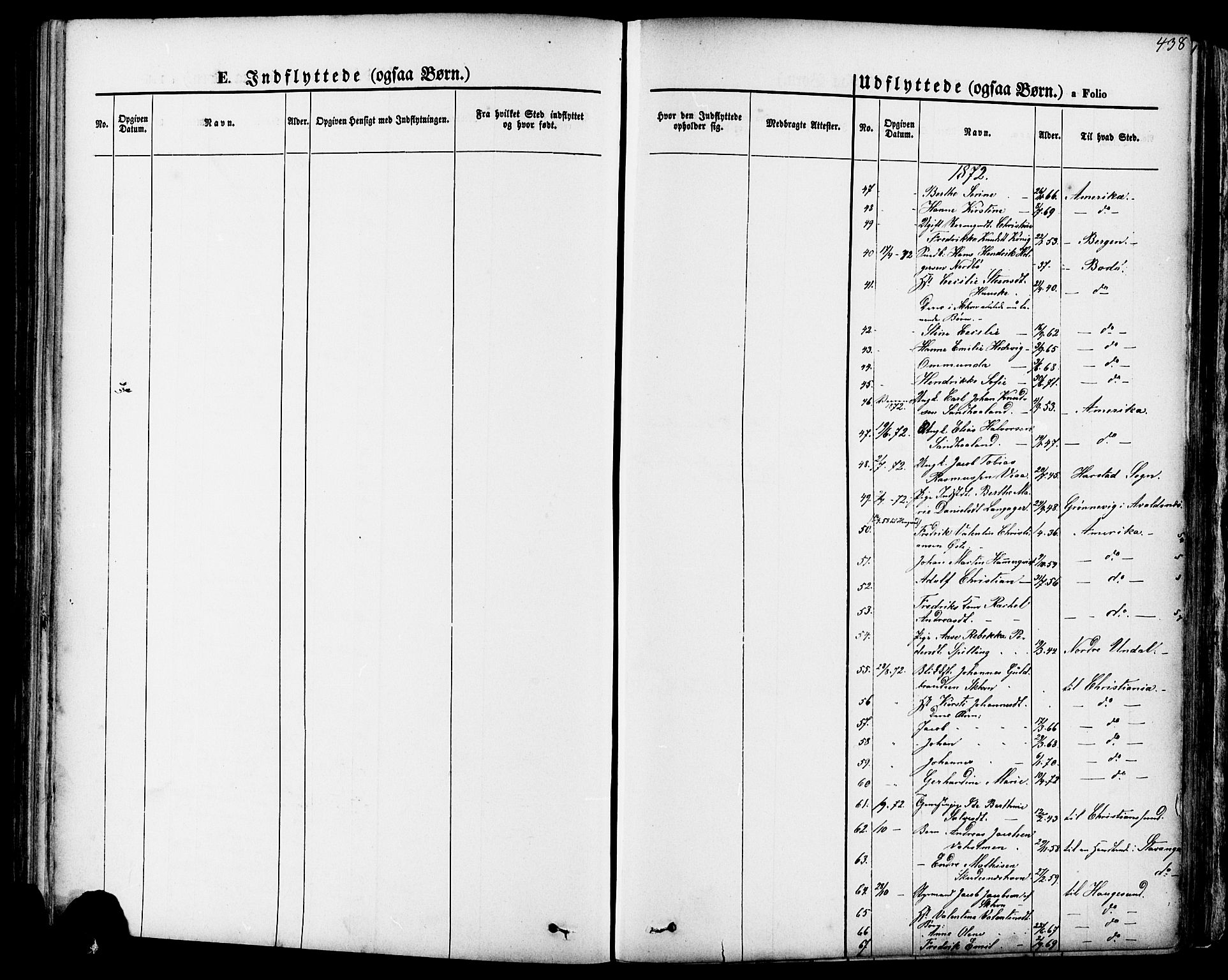 Skudenes sokneprestkontor, SAST/A -101849/H/Ha/Haa/L0006: Parish register (official) no. A 4, 1864-1881, p. 438
