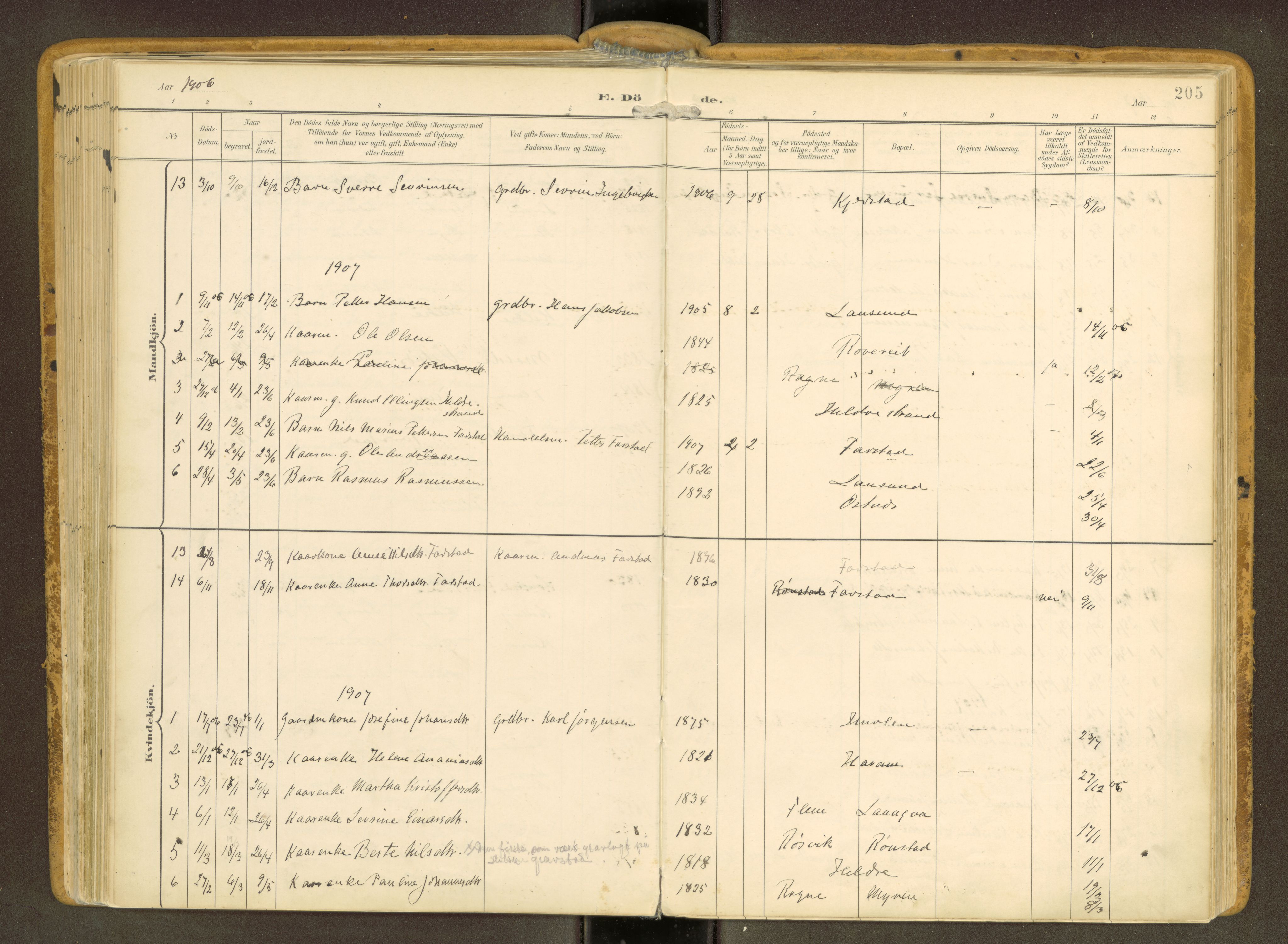Ministerialprotokoller, klokkerbøker og fødselsregistre - Møre og Romsdal, SAT/A-1454/536/L0517: Parish register (official) no. 536A--, 1897-1917, p. 205