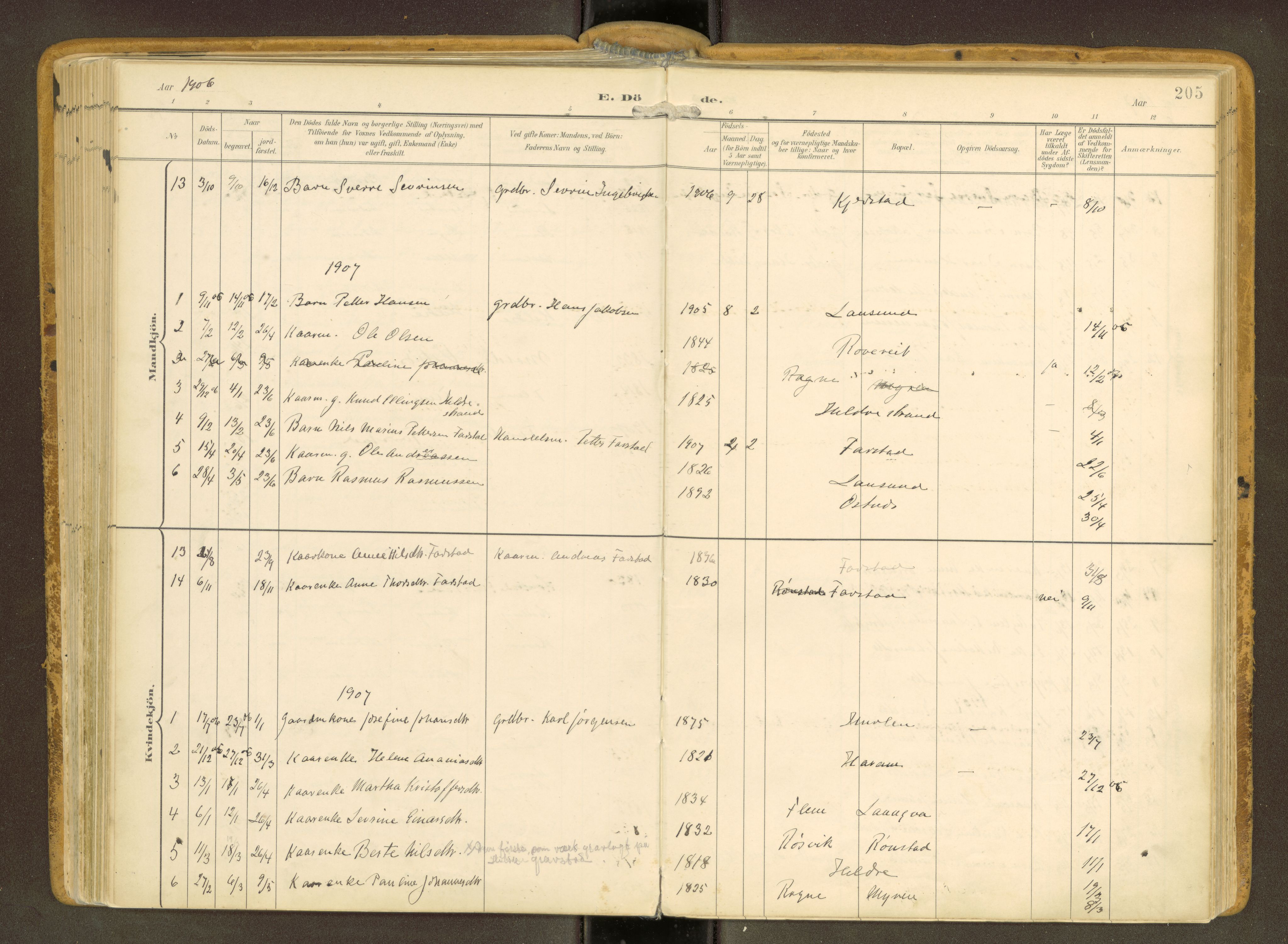 Ministerialprotokoller, klokkerbøker og fødselsregistre - Møre og Romsdal, AV/SAT-A-1454/536/L0517: Parish register (official) no. 536A--, 1897-1917, p. 205