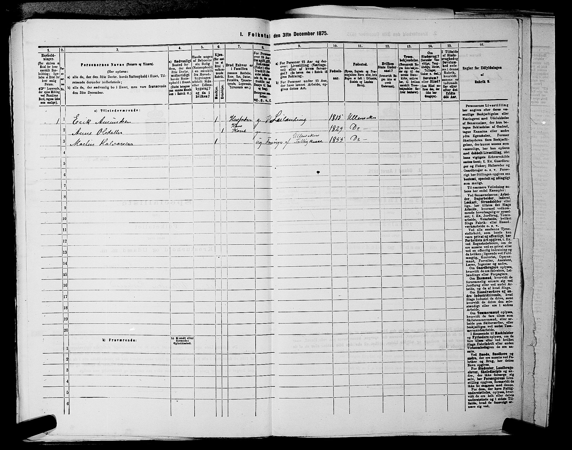 RA, 1875 census for 0235P Ullensaker, 1875, p. 1236