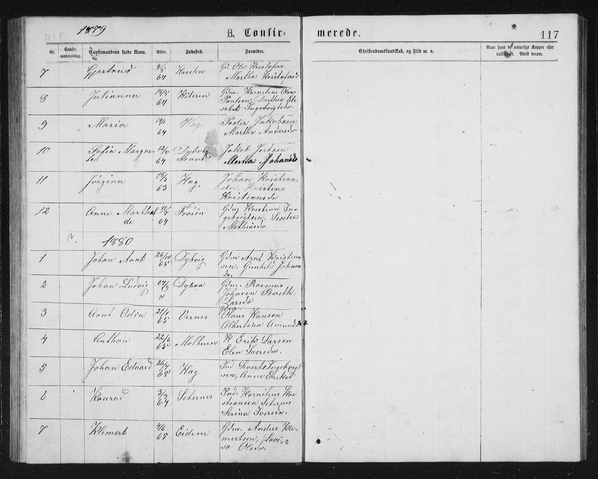 Ministerialprotokoller, klokkerbøker og fødselsregistre - Sør-Trøndelag, SAT/A-1456/662/L0756: Parish register (copy) no. 662C01, 1869-1891, p. 117