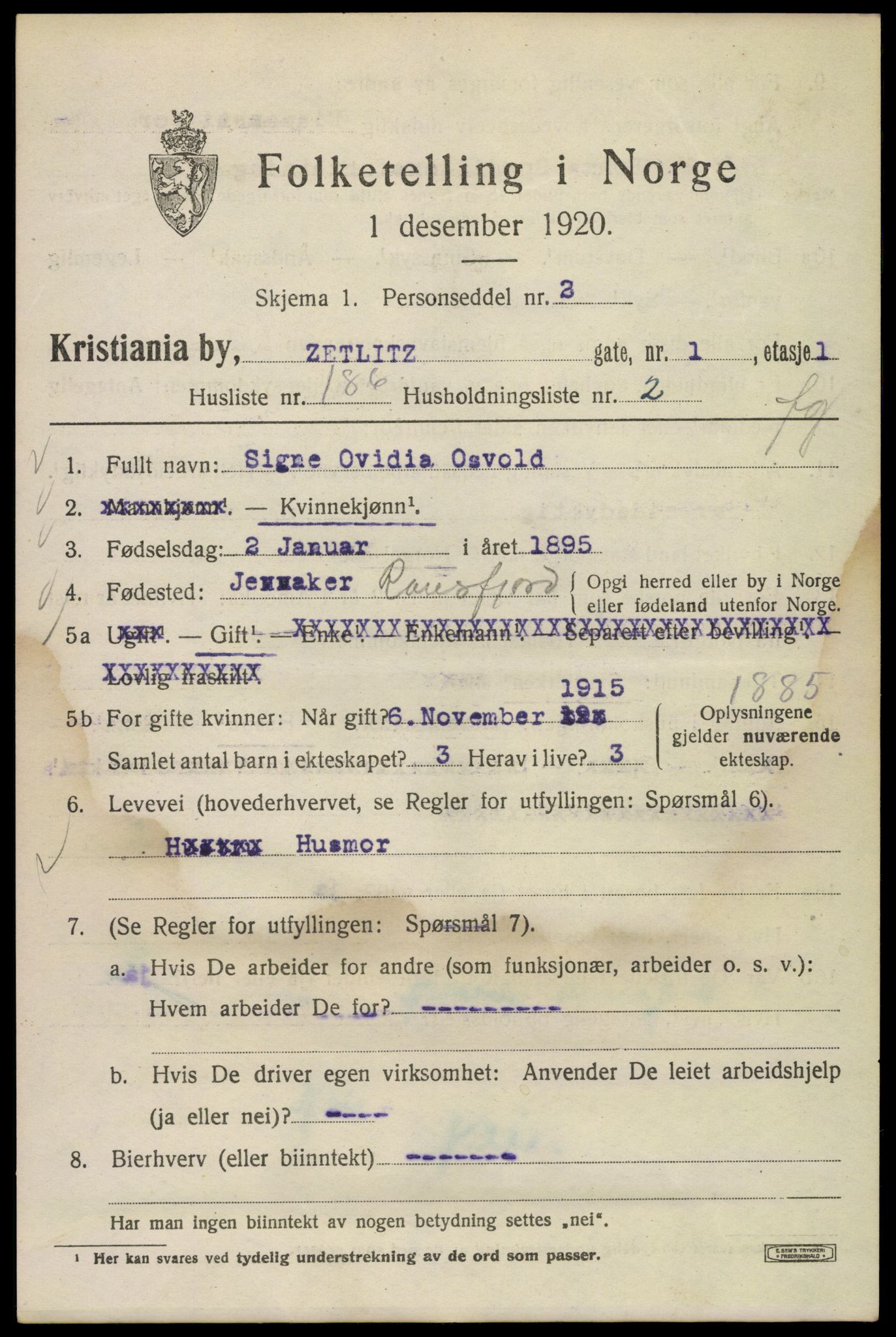 SAO, 1920 census for Kristiania, 1920, p. 654273