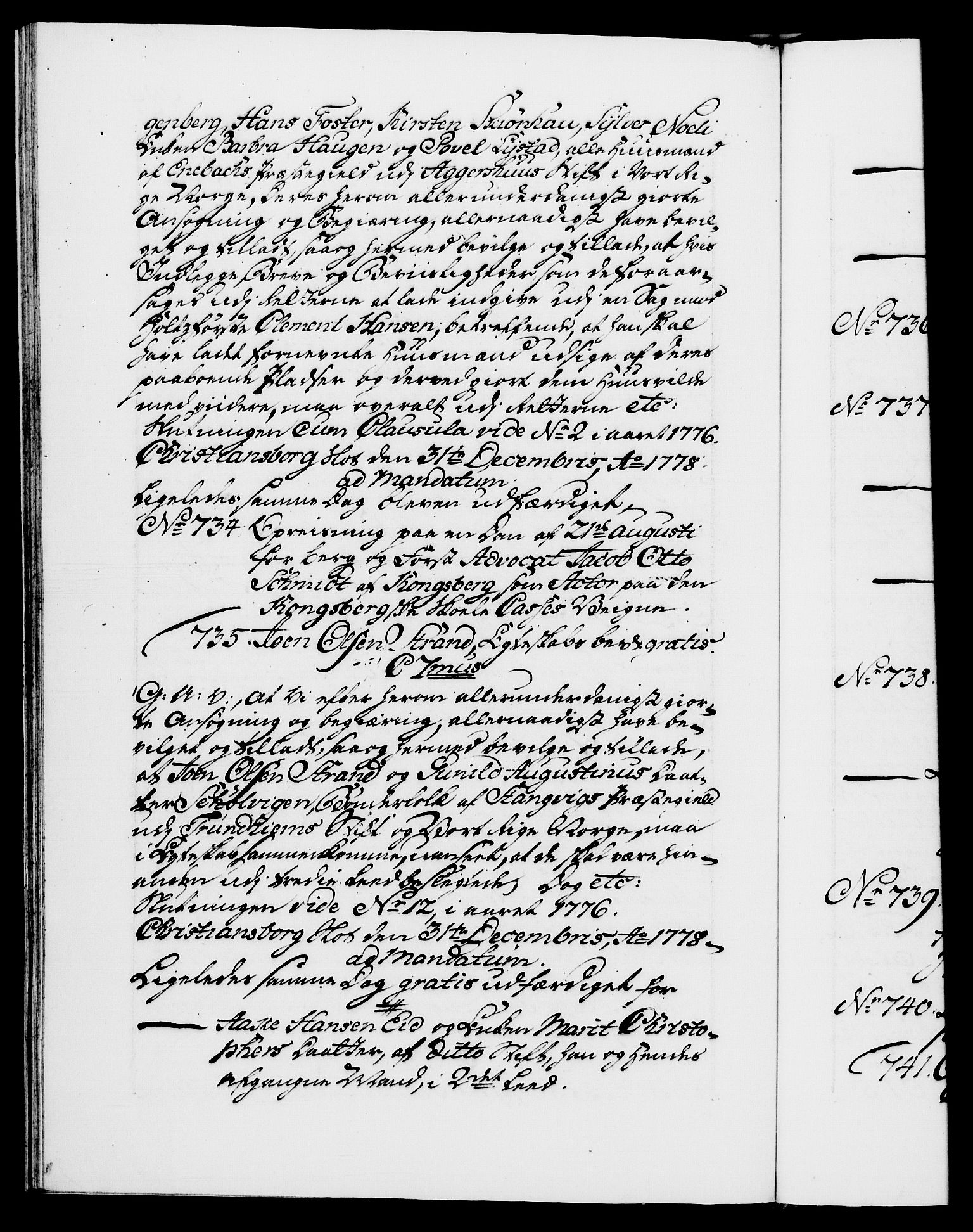 Danske Kanselli 1572-1799, AV/RA-EA-3023/F/Fc/Fca/Fcaa/L0047: Norske registre, 1776-1778, p. 949b