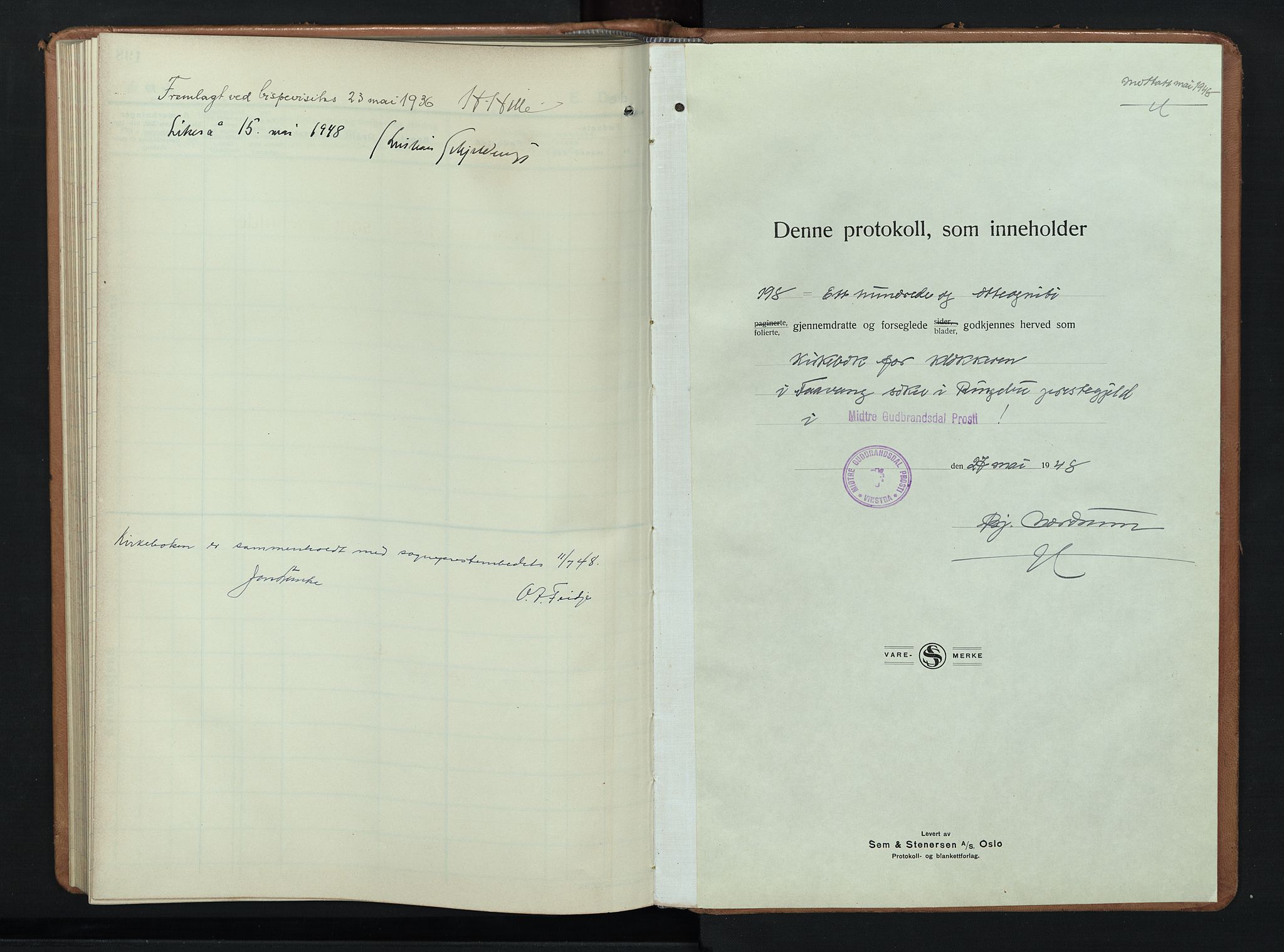 Ringebu prestekontor, SAH/PREST-082/H/Ha/Hab/L0012: Parish register (copy) no. 12, 1934-1949