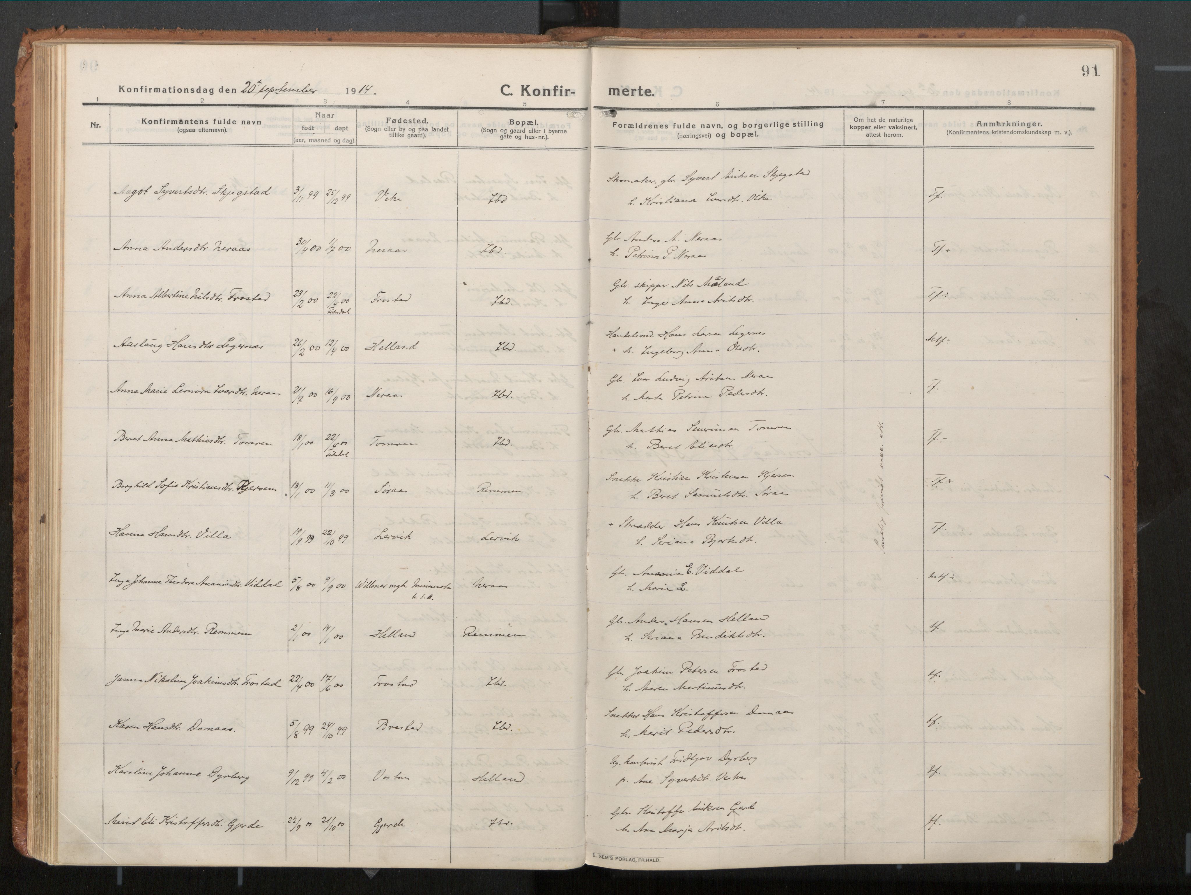 Ministerialprotokoller, klokkerbøker og fødselsregistre - Møre og Romsdal, AV/SAT-A-1454/539/L0534a: Parish register (official) no. 539A08, 1912-1935, p. 91