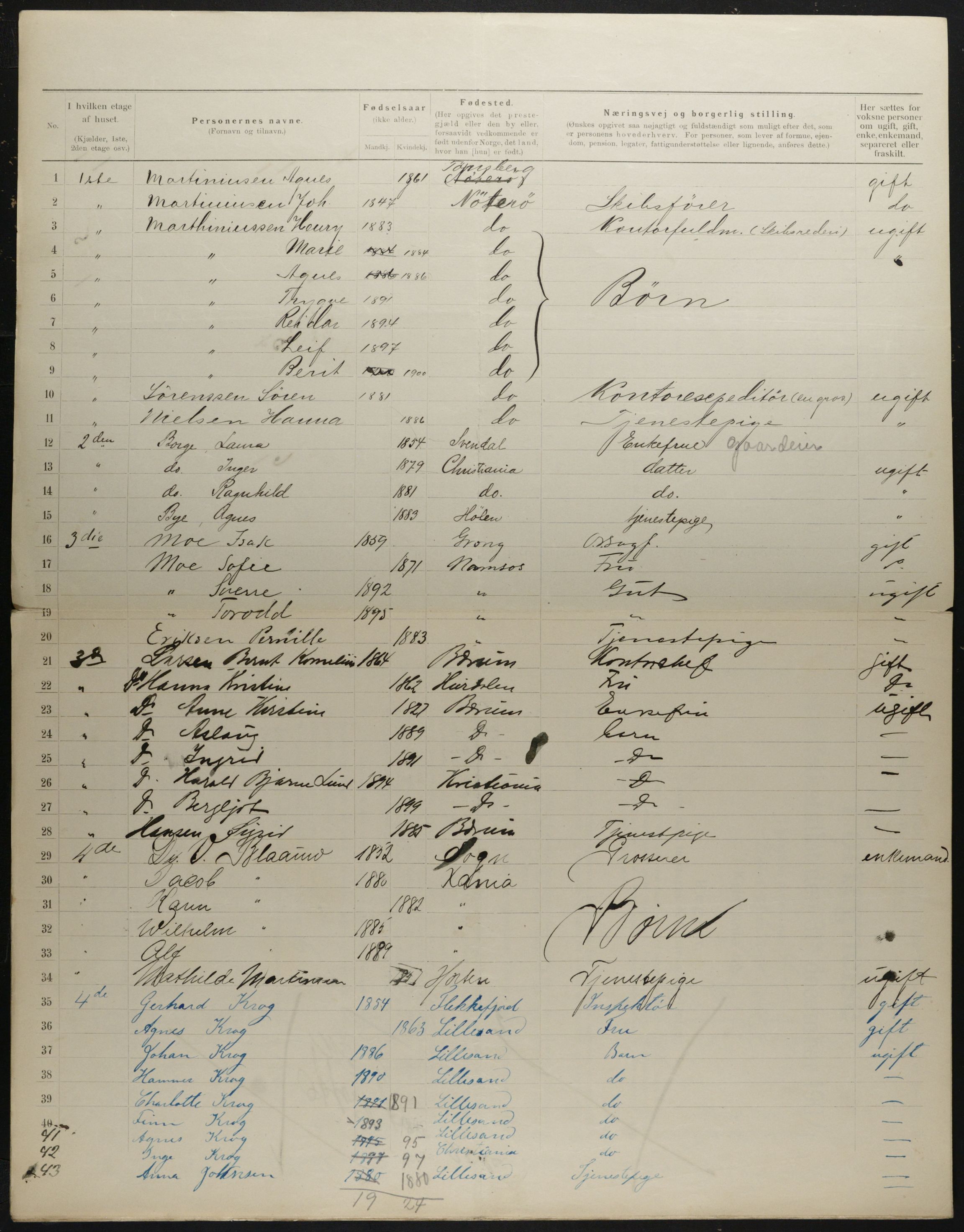 OBA, Municipal Census 1901 for Kristiania, 1901, p. 2951