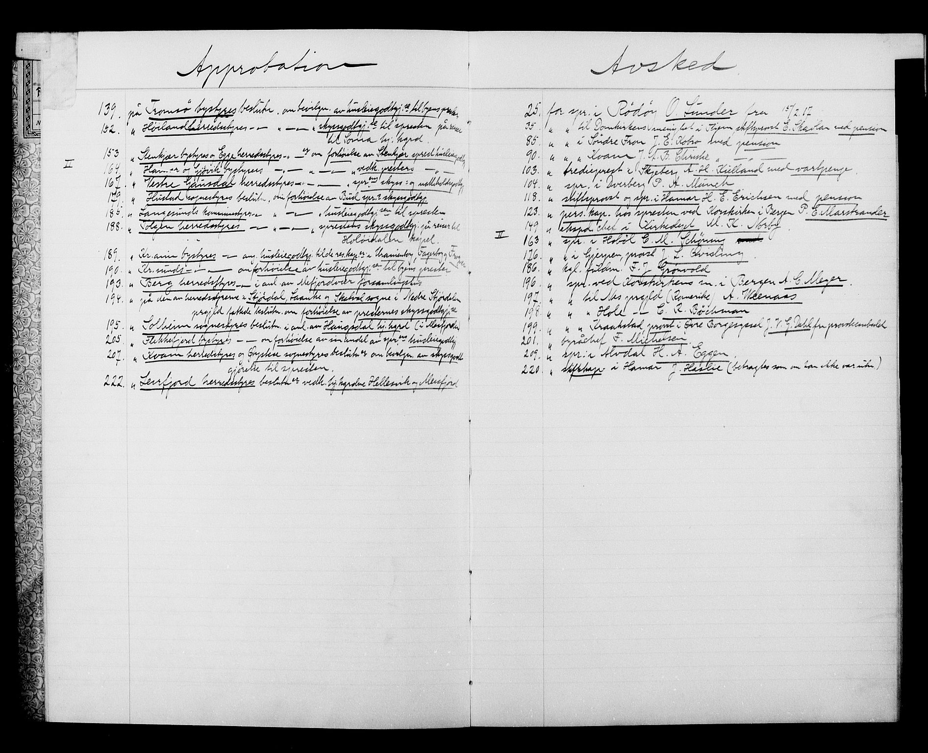 Kirke- og undervisningsdepartementet, Kontoret  for kirke og geistlighet A, AV/RA-S-1007/A/Aa/L0324: Register, 1917