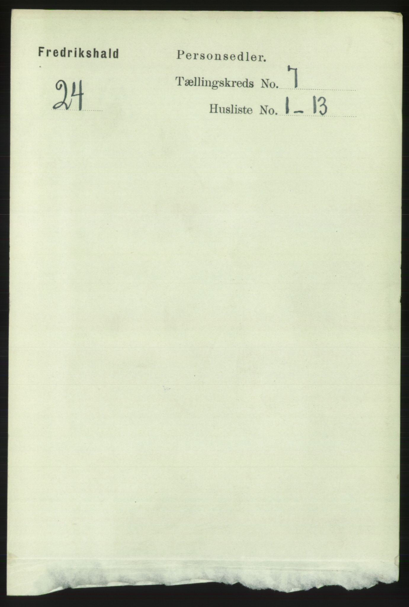 RA, 1891 census for 0101 Fredrikshald, 1891, p. 5036