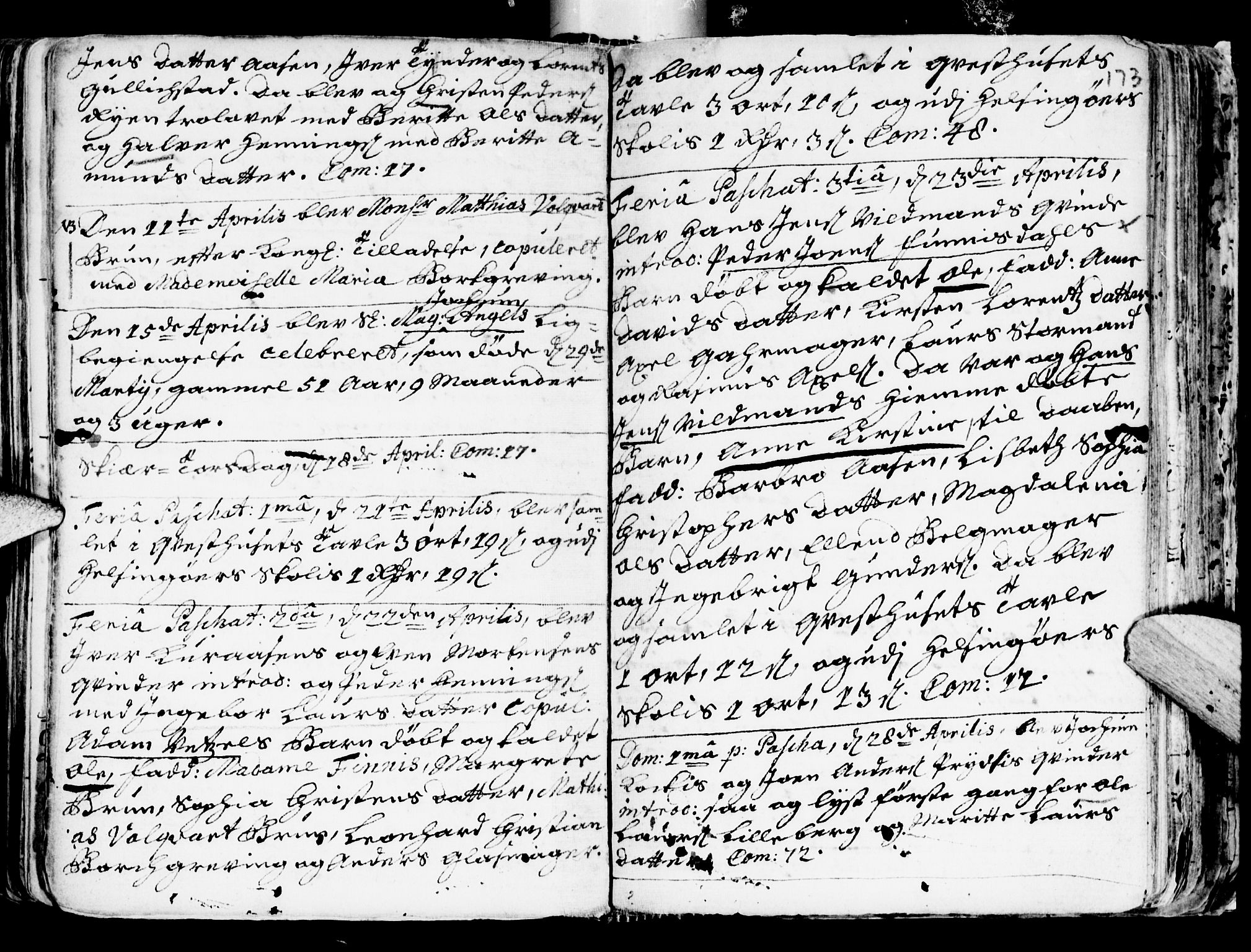 Ministerialprotokoller, klokkerbøker og fødselsregistre - Sør-Trøndelag, SAT/A-1456/681/L0924: Parish register (official) no. 681A02, 1720-1731, p. 172-173