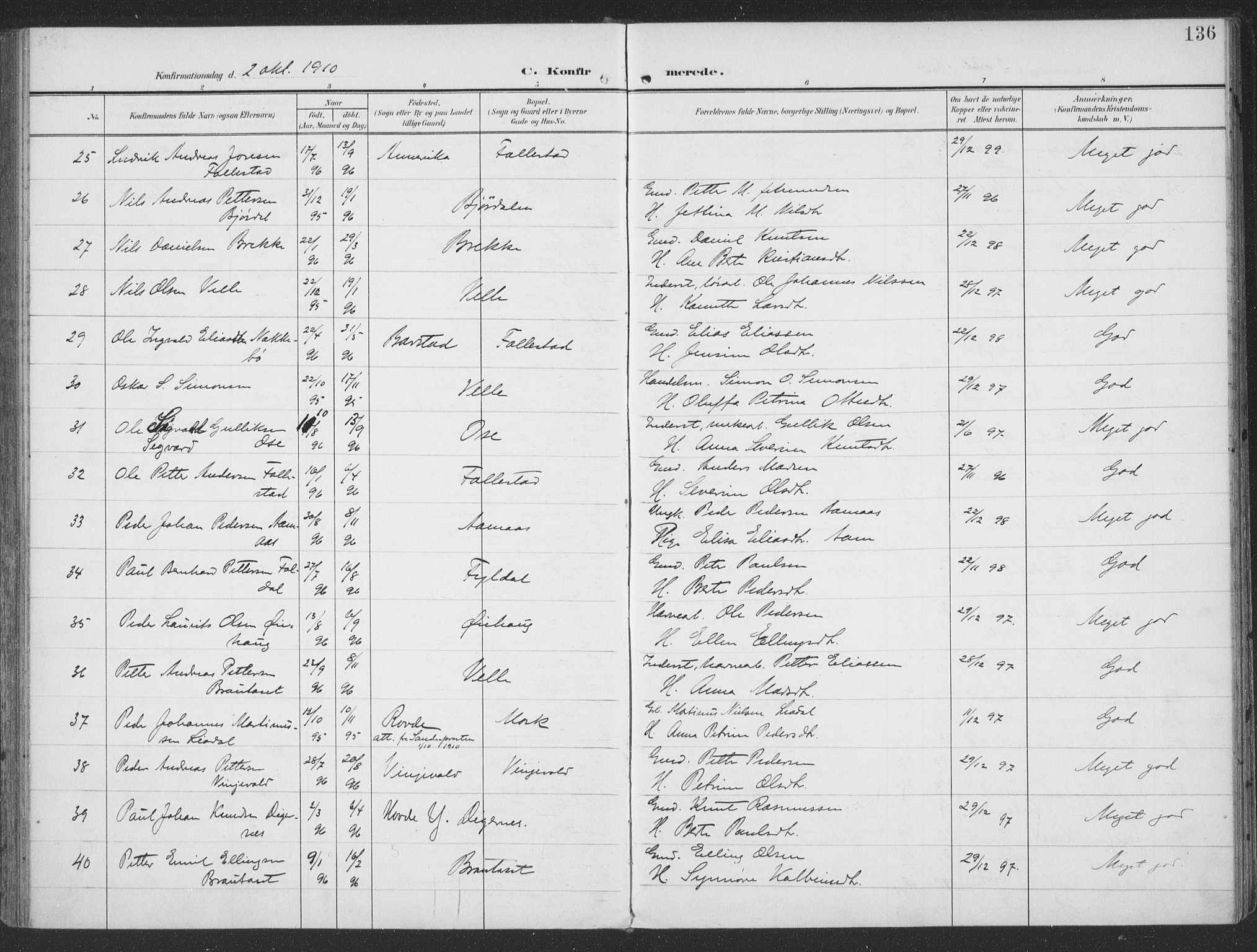 Ministerialprotokoller, klokkerbøker og fødselsregistre - Møre og Romsdal, SAT/A-1454/513/L0178: Parish register (official) no. 513A05, 1906-1919, p. 136