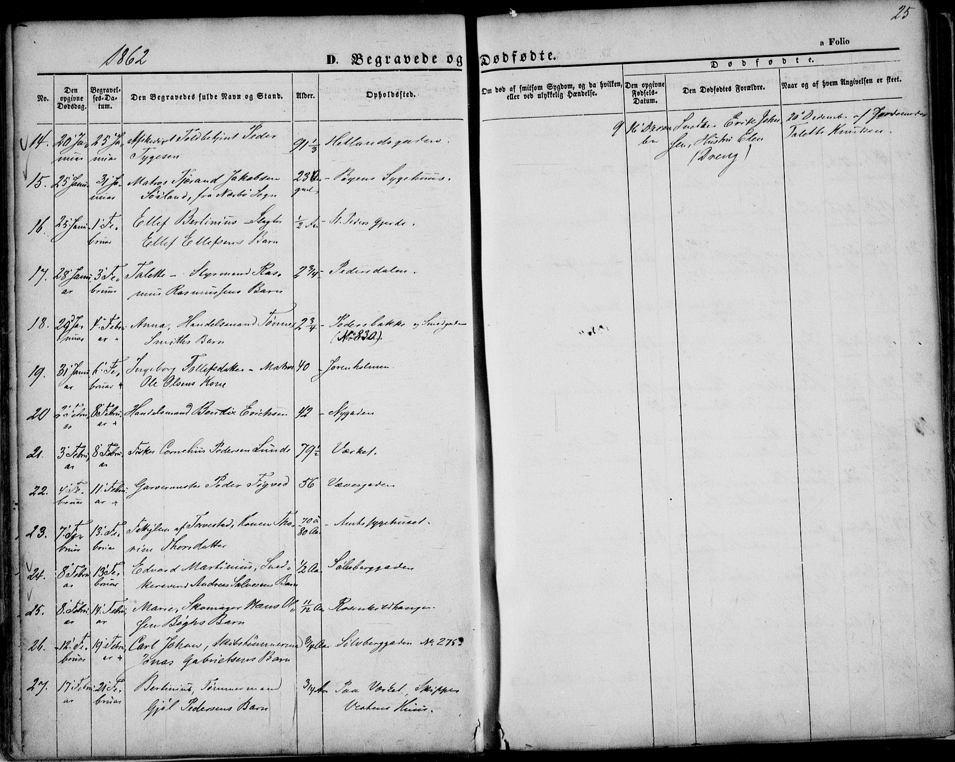 St. Petri sokneprestkontor, AV/SAST-A-101813/001/30/30BA/L0003: Parish register (official) no. A 3, 1861-1872, p. 25