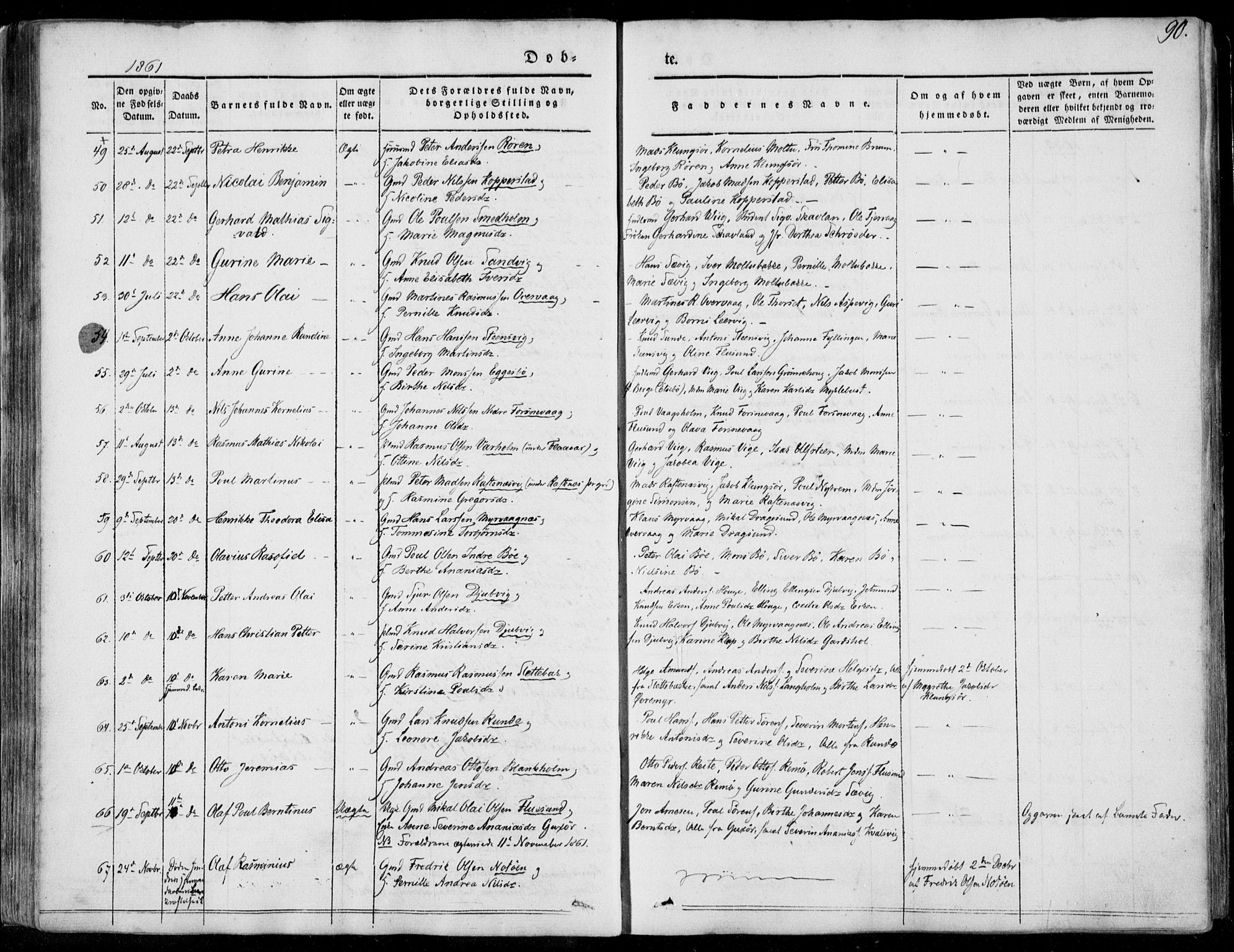 Ministerialprotokoller, klokkerbøker og fødselsregistre - Møre og Romsdal, AV/SAT-A-1454/507/L0070: Parish register (official) no. 507A05, 1842-1873, p. 90