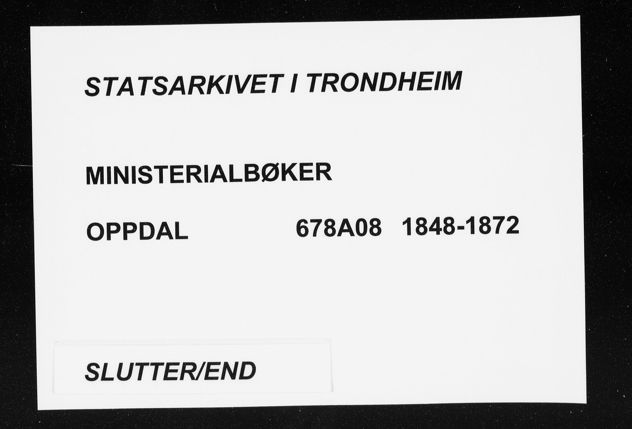 Ministerialprotokoller, klokkerbøker og fødselsregistre - Sør-Trøndelag, SAT/A-1456/678/L0899: Parish register (official) no. 678A08, 1848-1872
