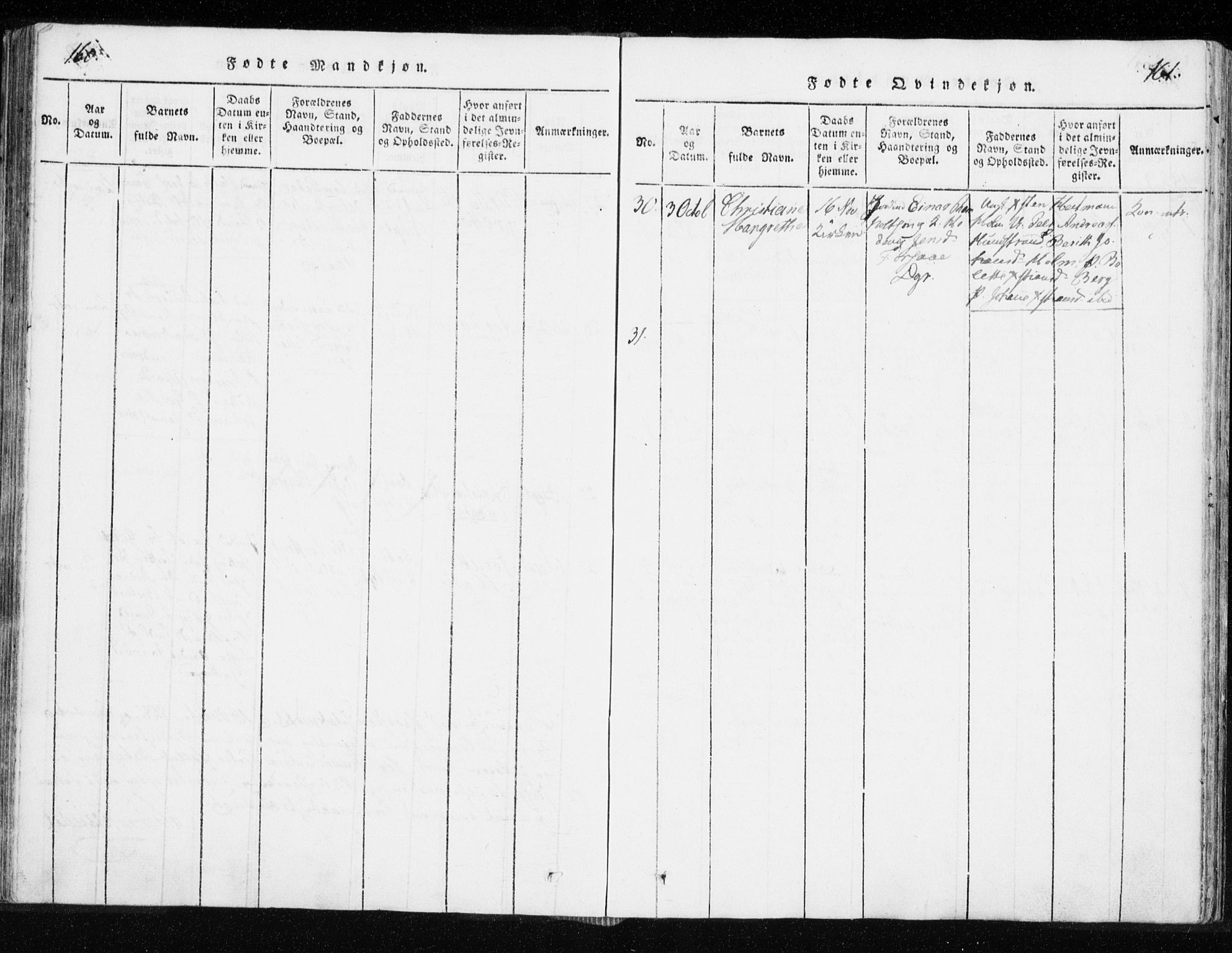 Tranøy sokneprestkontor, AV/SATØ-S-1313/I/Ia/Iaa/L0004kirke: Parish register (official) no. 4, 1820-1829, p. 160-161