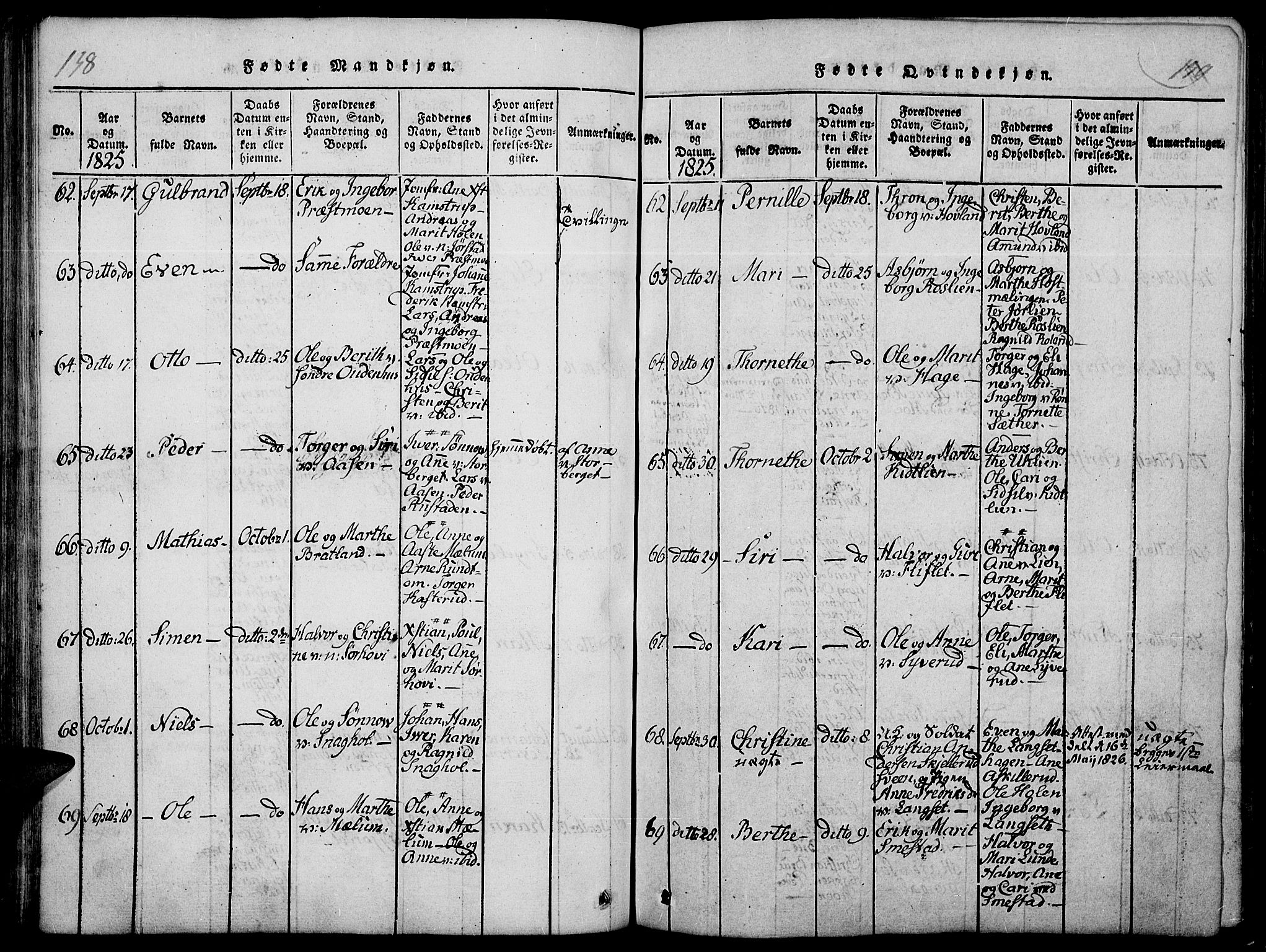 Fåberg prestekontor, AV/SAH-PREST-086/H/Ha/Haa/L0003: Parish register (official) no. 3, 1818-1833, p. 138-139