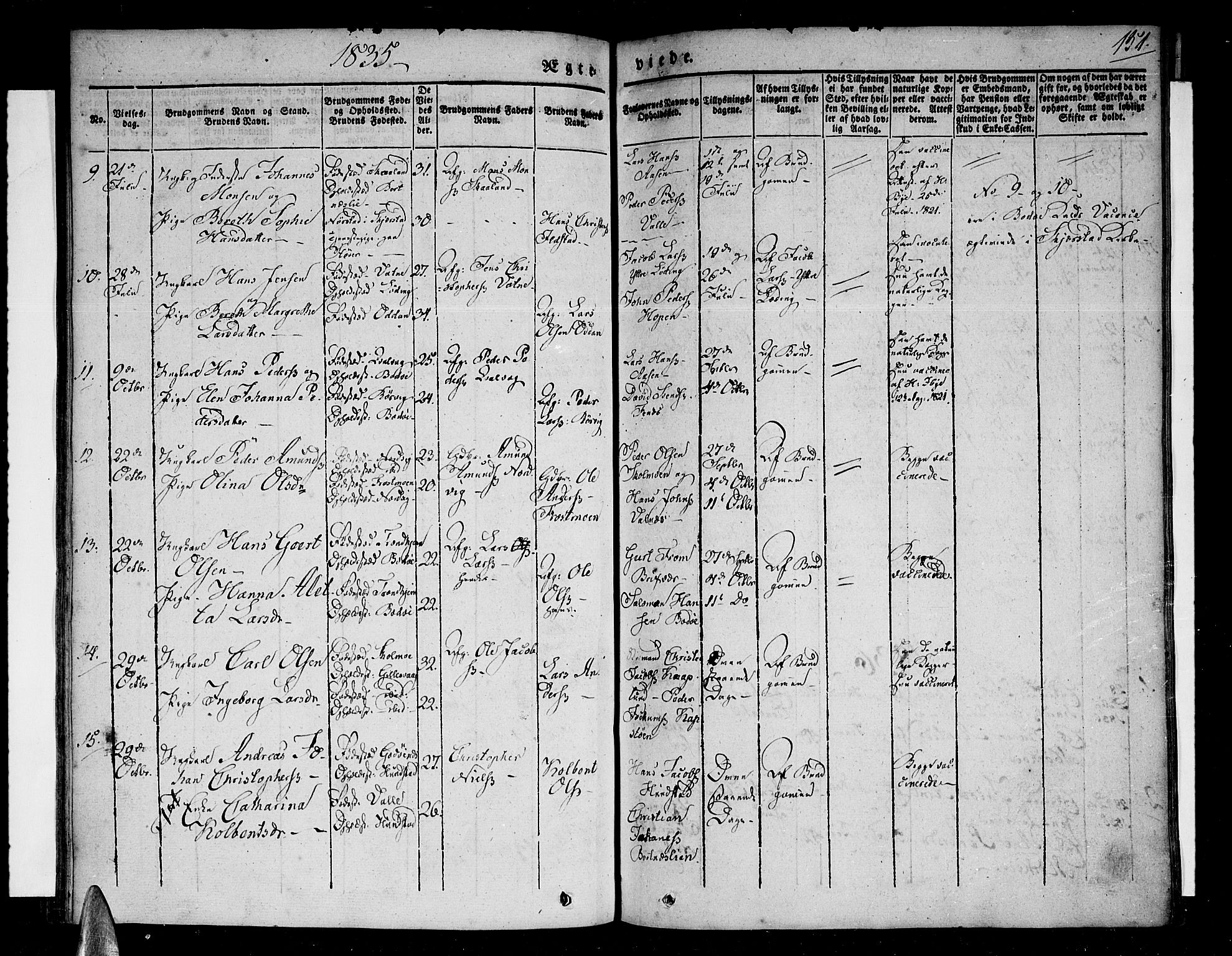 Ministerialprotokoller, klokkerbøker og fødselsregistre - Nordland, AV/SAT-A-1459/801/L0006: Parish register (official) no. 801A06, 1834-1845, p. 151