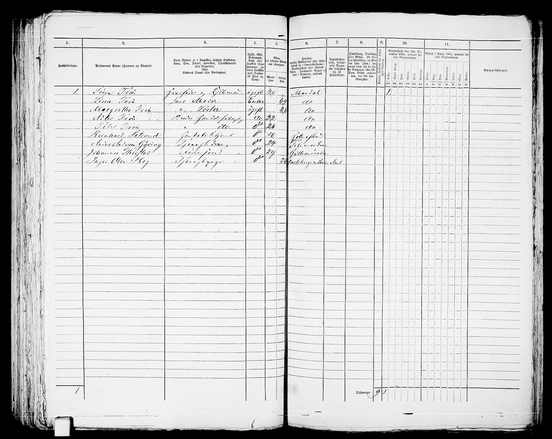 RA, 1865 census for Botne/Holmestrand, 1865, p. 202