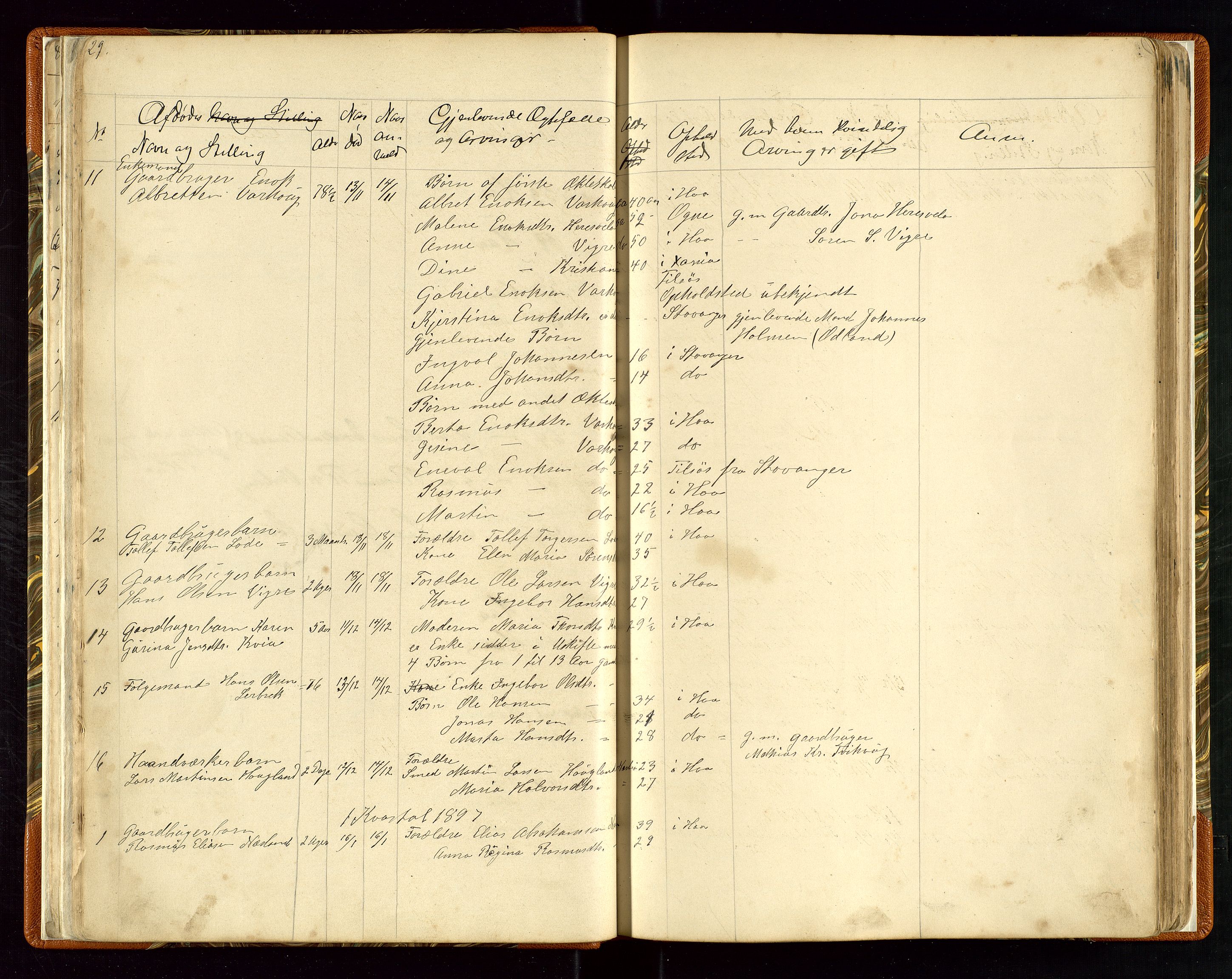 Hå lensmannskontor, AV/SAST-A-100456/Gga/L0001: Dødsfallsprotokoll, 1890-1902, p. 29