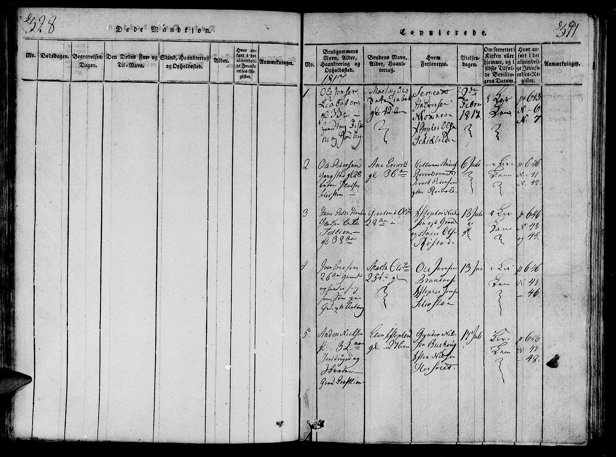 Ministerialprotokoller, klokkerbøker og fødselsregistre - Nord-Trøndelag, SAT/A-1458/701/L0005: Parish register (official) no. 701A05 /1, 1816-1825, p. 328-371