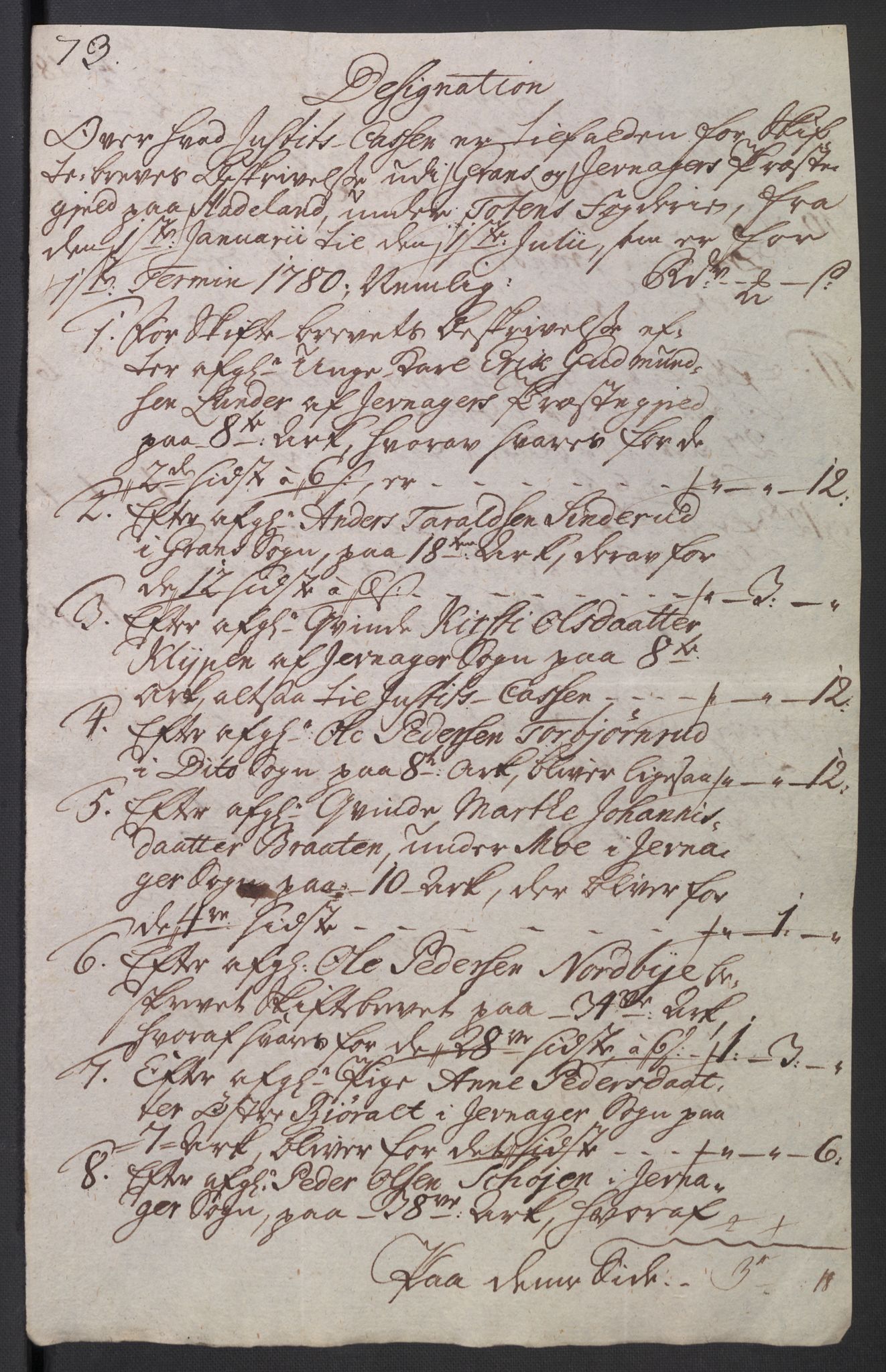 Rentekammeret inntil 1814, Reviderte regnskaper, Mindre regnskaper, AV/RA-EA-4068/Rb/L0014: Opplands amt, 1771-1779, p. 801