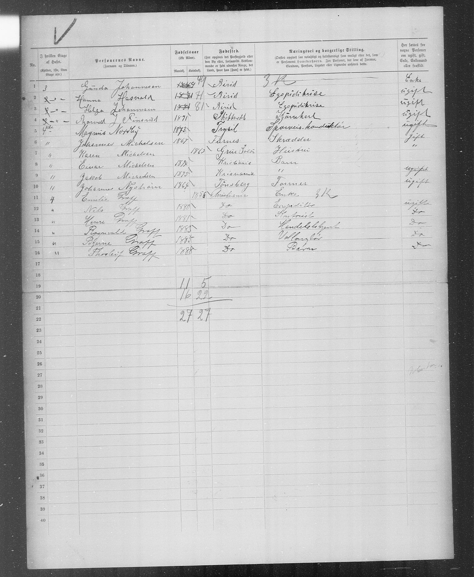 OBA, Municipal Census 1899 for Kristiania, 1899, p. 3359