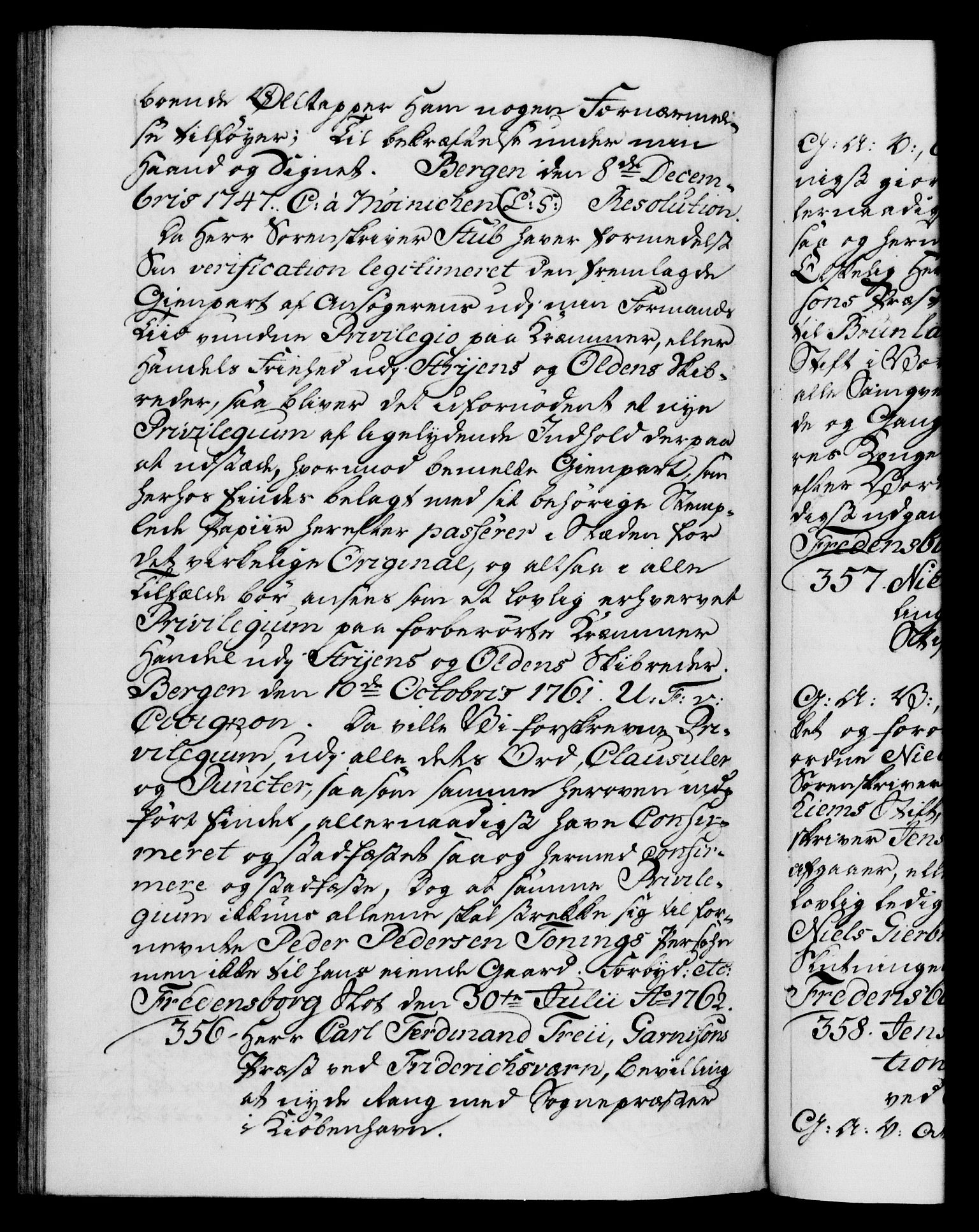 Danske Kanselli 1572-1799, AV/RA-EA-3023/F/Fc/Fca/Fcaa/L0041: Norske registre, 1760-1762, p. 773b