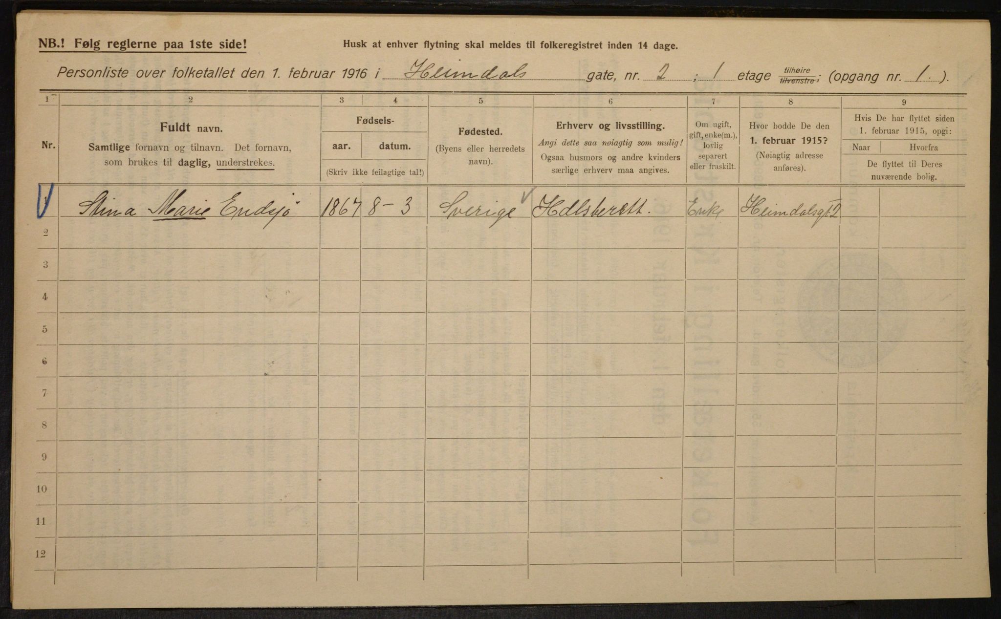 OBA, Municipal Census 1916 for Kristiania, 1916, p. 37195