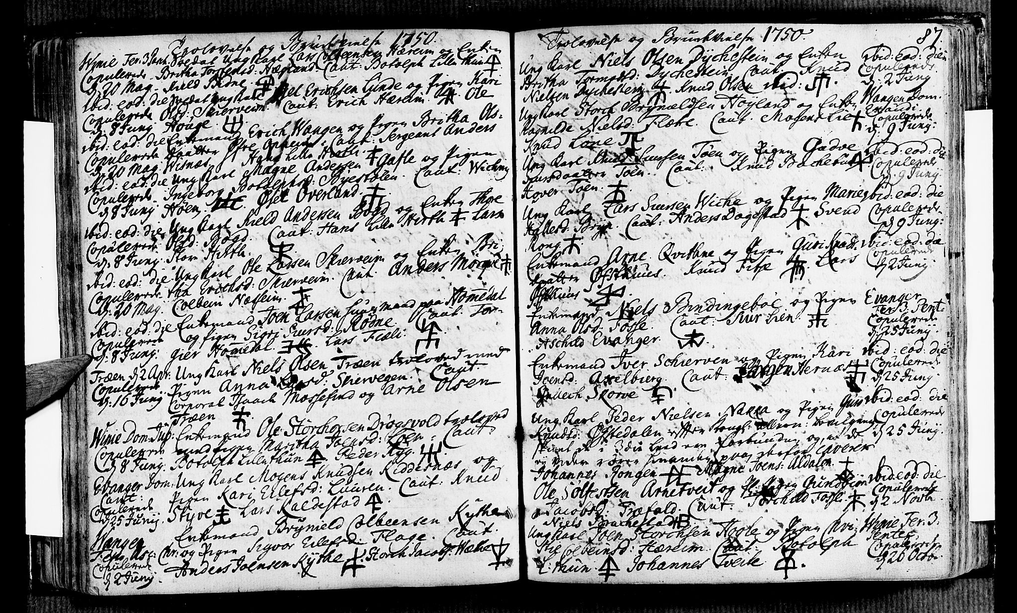 Voss sokneprestembete, AV/SAB-A-79001/H/Haa: Parish register (official) no. A 7, 1731-1773, p. 87