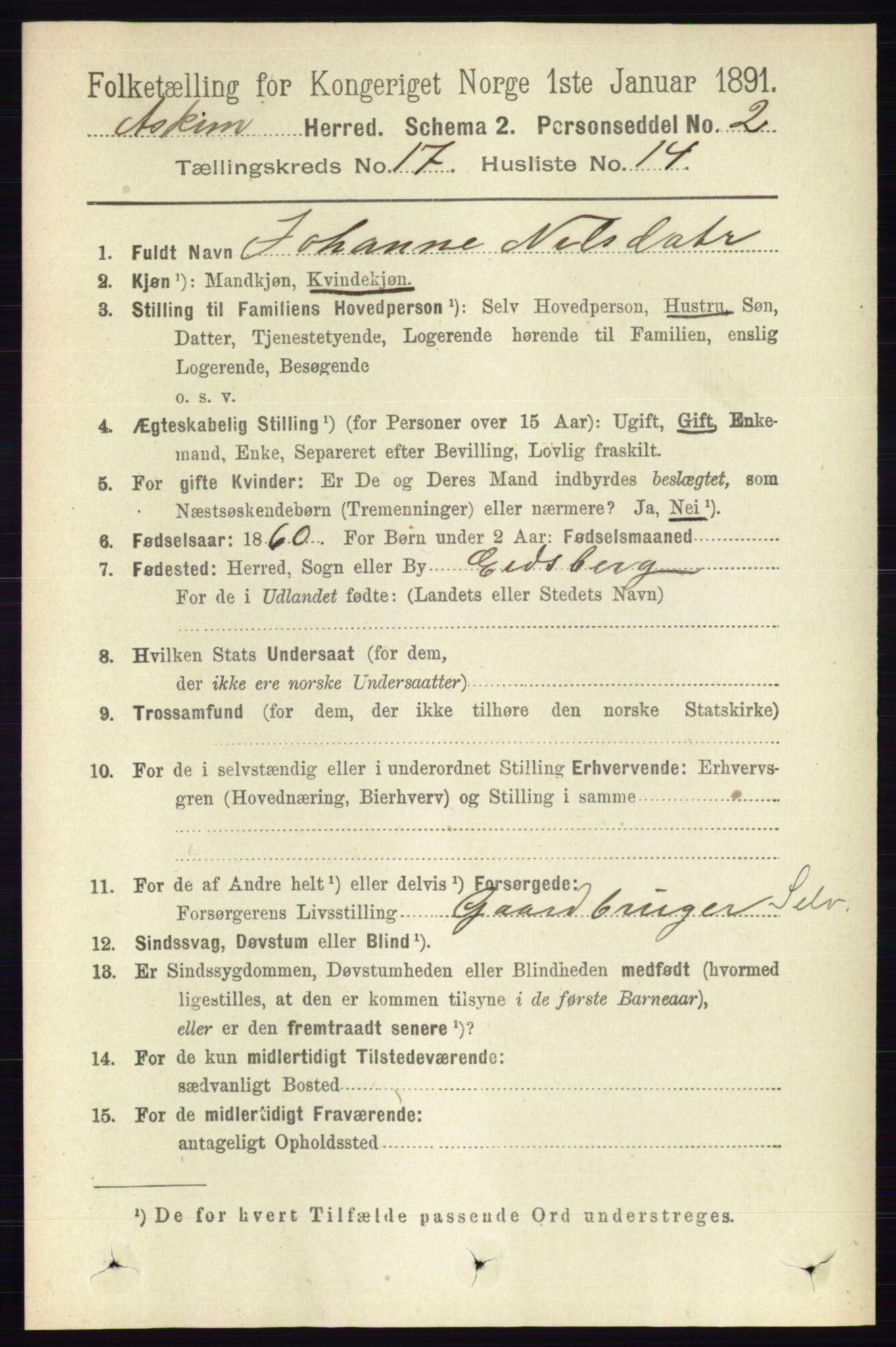 RA, 1891 census for 0124 Askim, 1891, p. 2930