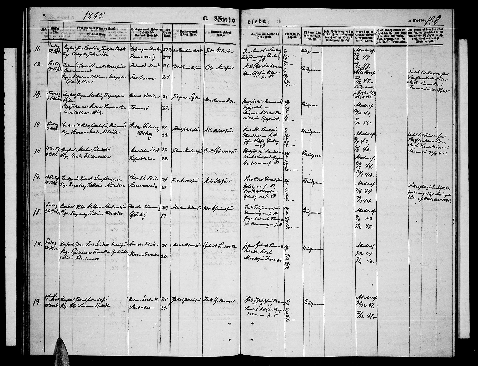 Lyngen sokneprestembete, AV/SATØ-S-1289/H/He/Heb/L0003klokker: Parish register (copy) no. 3, 1861-1867, p. 130