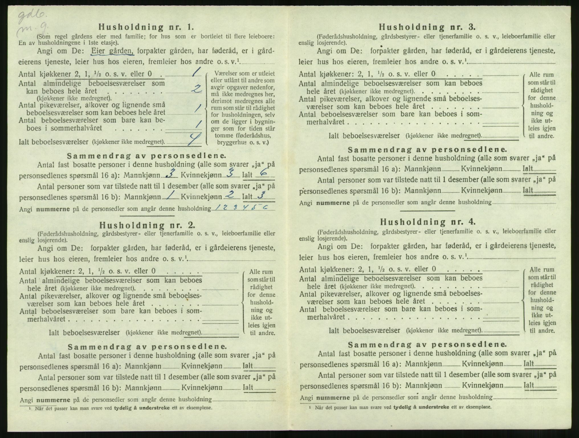 SAT, 1920 census for Sande (MR), 1920, p. 391