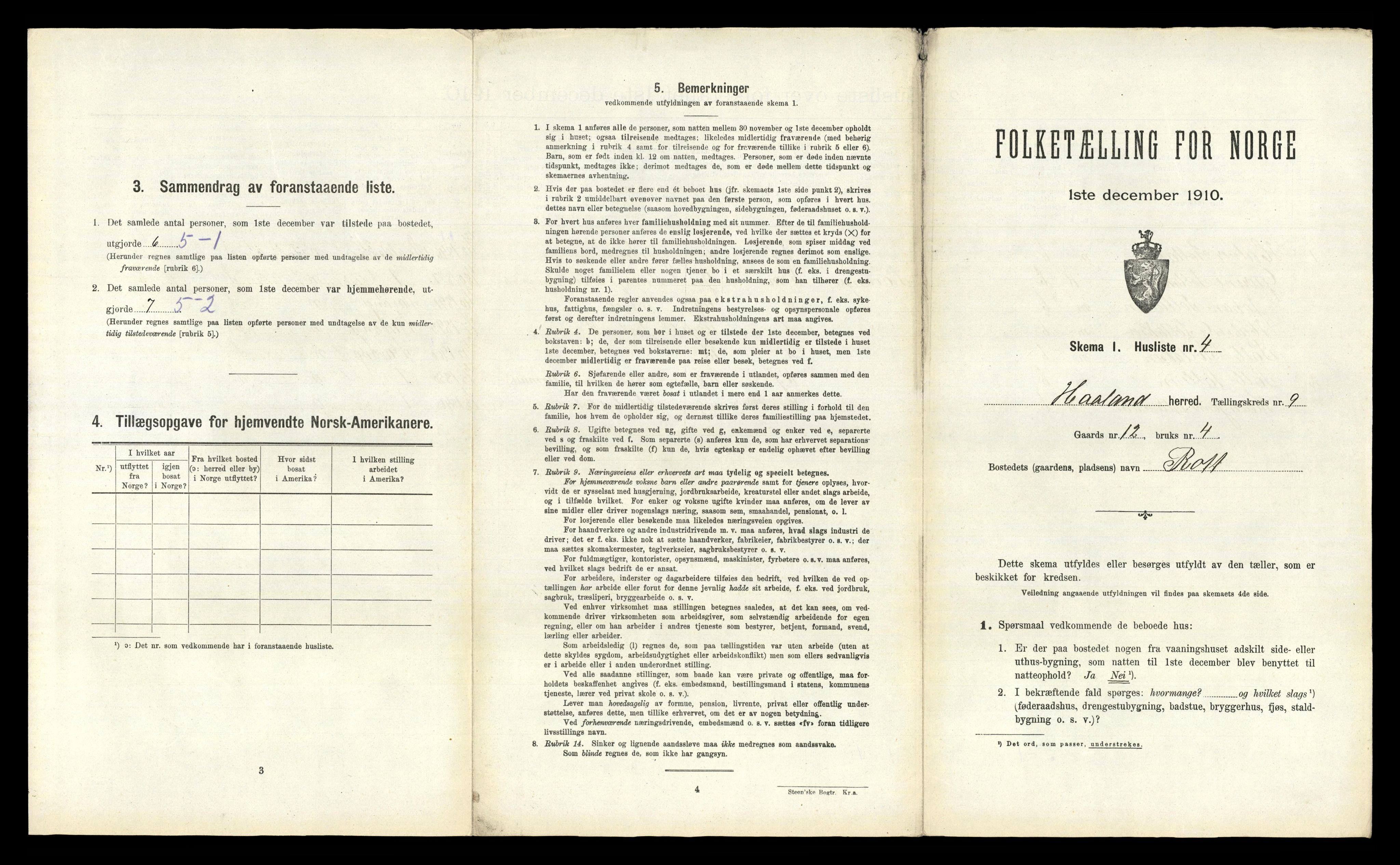 RA, 1910 census for Håland, 1910, p. 1409