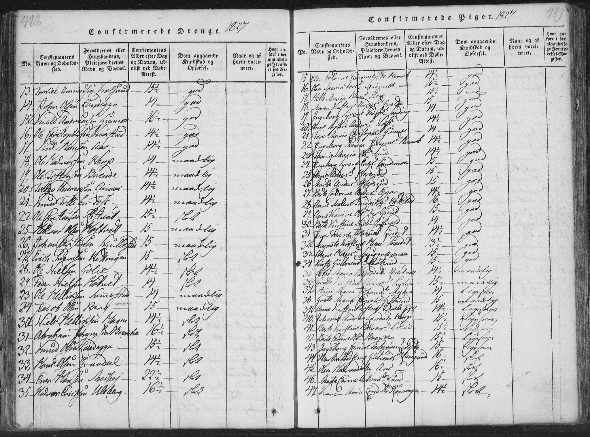 Sandsvær kirkebøker, AV/SAKO-A-244/F/Fa/L0004: Parish register (official) no. I 4, 1817-1839, p. 488-489