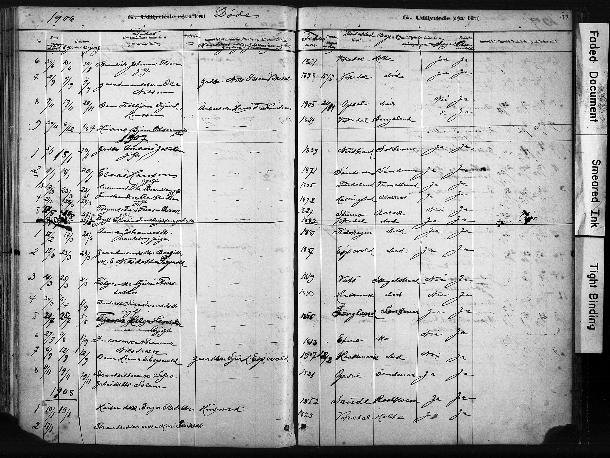 Vikedal sokneprestkontor, AV/SAST-A-101840/01/IV: Parish register (official) no. A 10, 1884-1907, p. 179