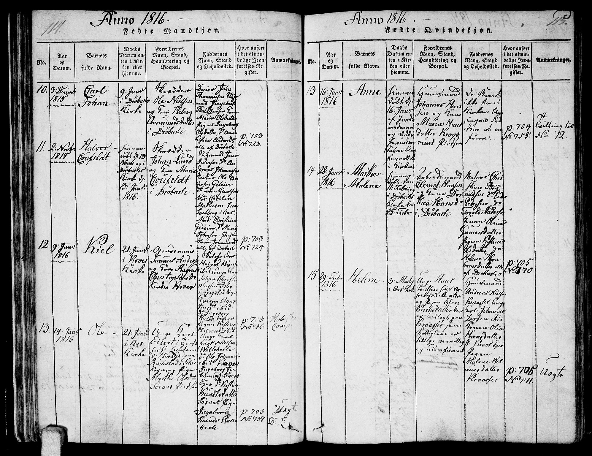 Ås prestekontor Kirkebøker, AV/SAO-A-10894/F/Fa/L0003: Parish register (official) no. I 3, 1814-1818, p. 114-115