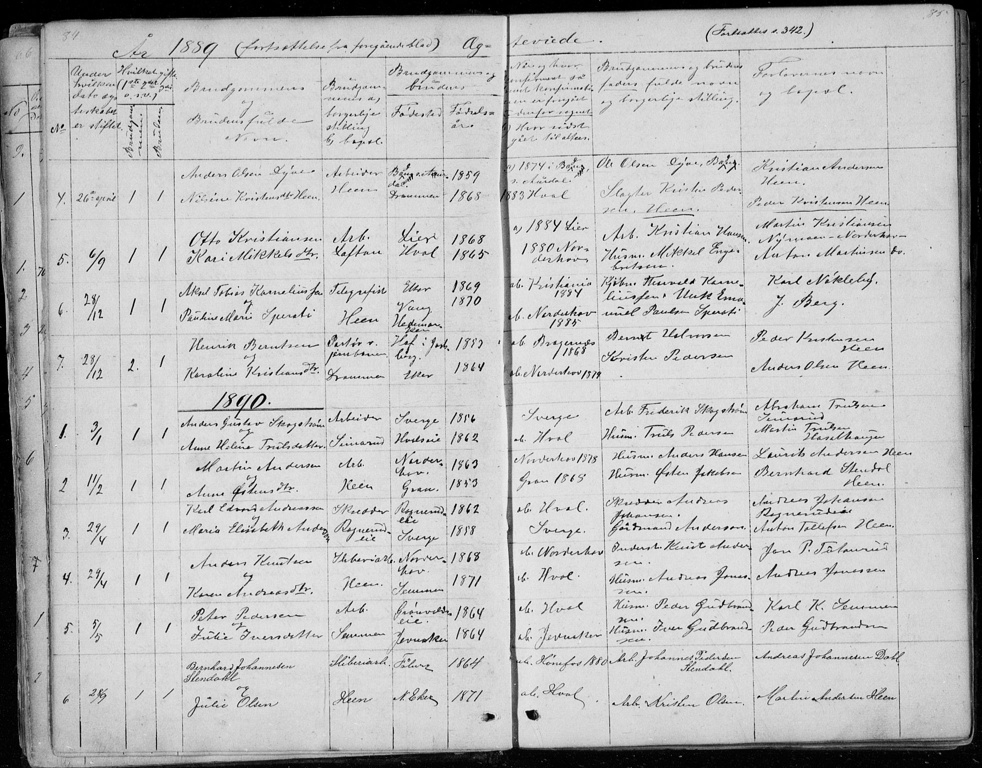 Ådal kirkebøker, AV/SAKO-A-248/G/Gc/L0001: Parish register (copy) no. III 1, 1862-1898, p. 84-85