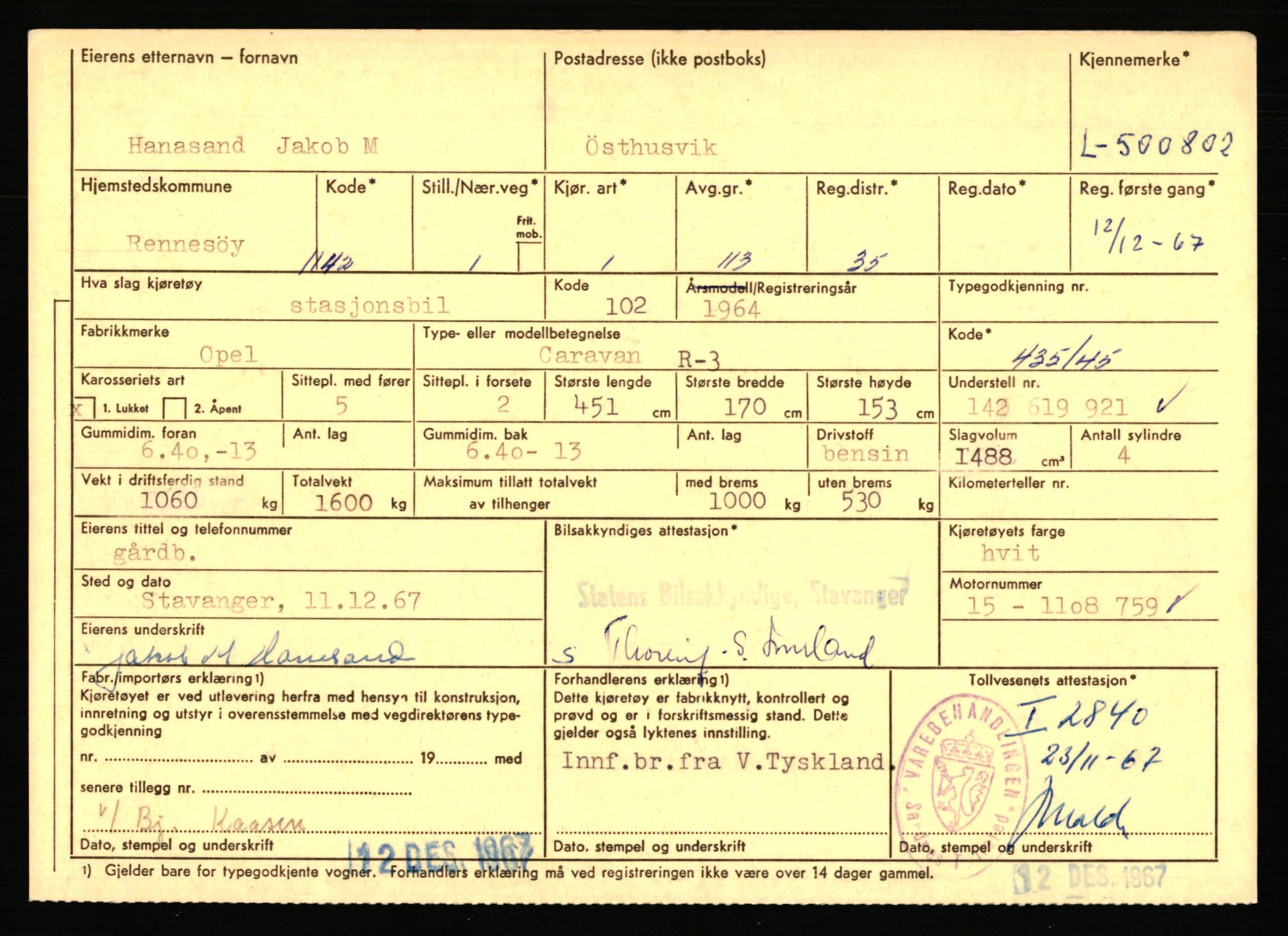 Stavanger trafikkstasjon, SAST/A-101942/0/F/L0077: L-500000 - L-502999, 1930-1971, p. 569