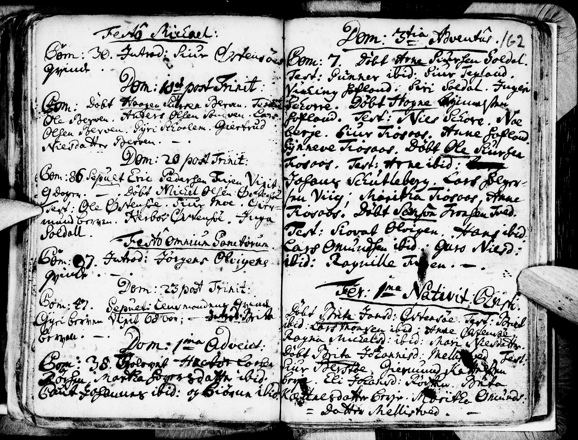 Kvam sokneprestembete, SAB/A-76201/H/Haa: Parish register (official) no. A 1, 1690-1741, p. 162