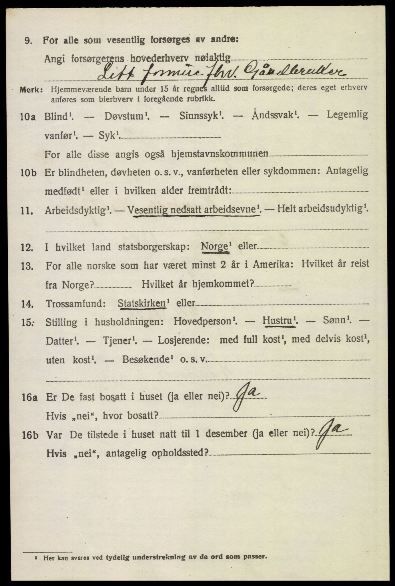 SAH, 1920 census for Tolga, 1920, p. 4970