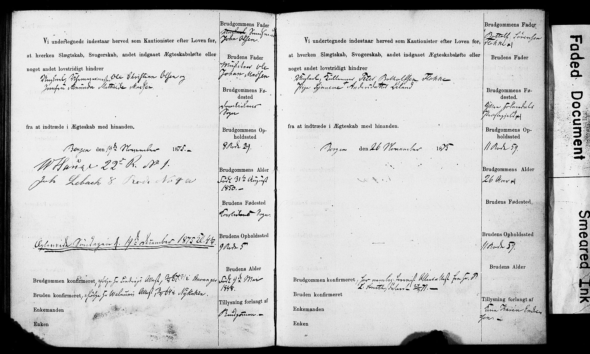 Domkirken sokneprestembete, AV/SAB-A-74801: Best man's statements no. II.5.7, 1870-1876, p. 323