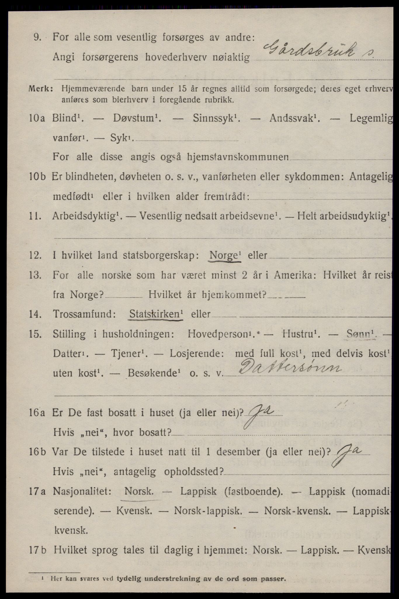 SAT, 1920 census for Røros, 1920, p. 9665