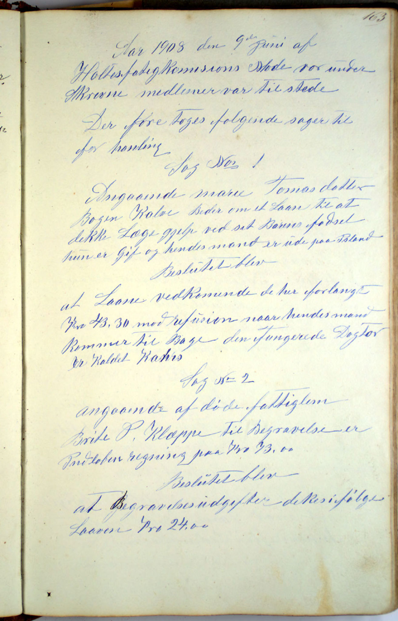 Austevoll kommune. Fattigstyret, IKAH/1244-311/A/Aa/L0001: Møtebok for Møgster fattigkommisjon og fattigstyre, 1846-1920, p. 163a