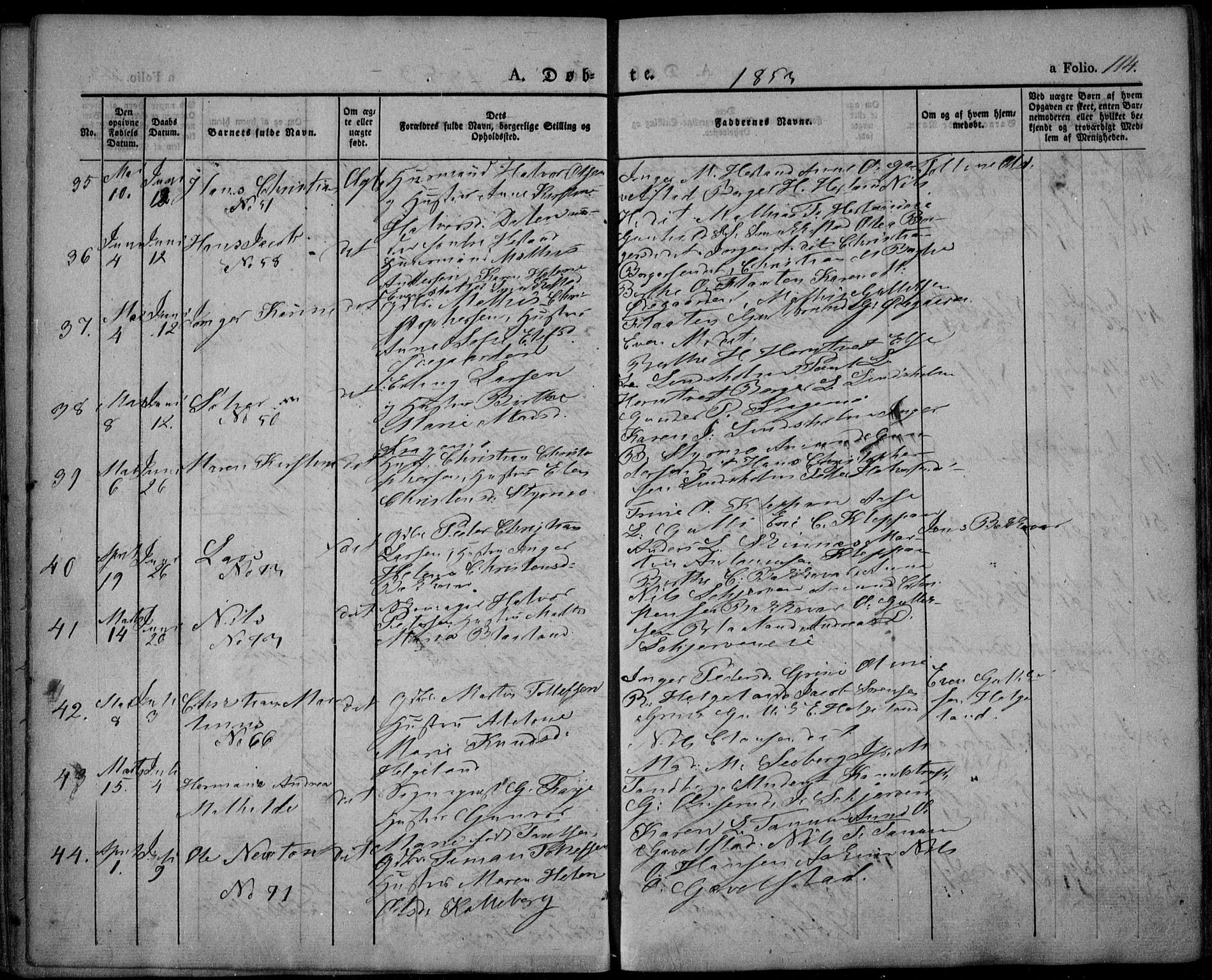 Lardal kirkebøker, AV/SAKO-A-350/F/Fa/L0006: Parish register (official) no. I 6, 1835-1860, p. 114