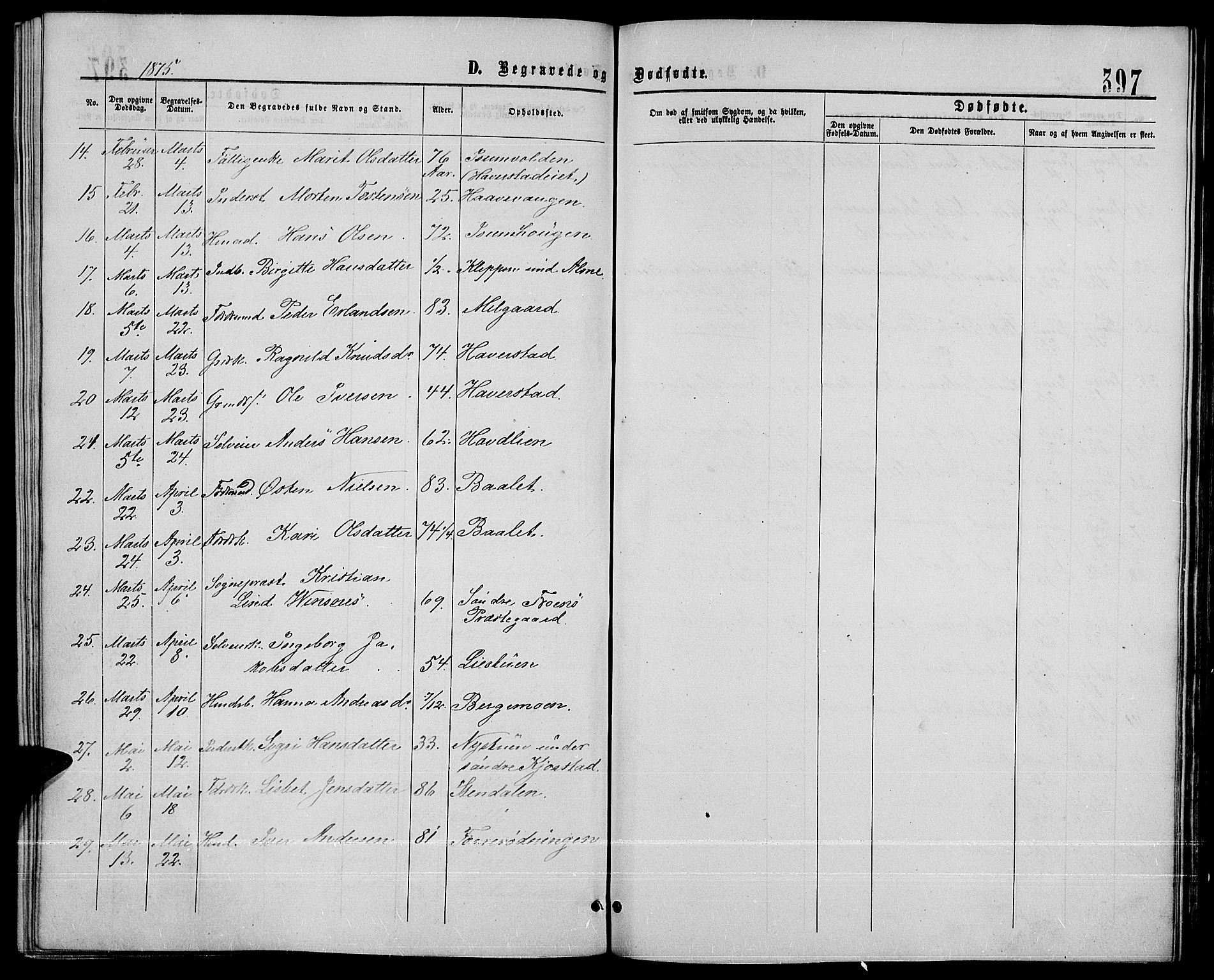Sør-Fron prestekontor, SAH/PREST-010/H/Ha/Hab/L0002: Parish register (copy) no. 2, 1864-1883, p. 397