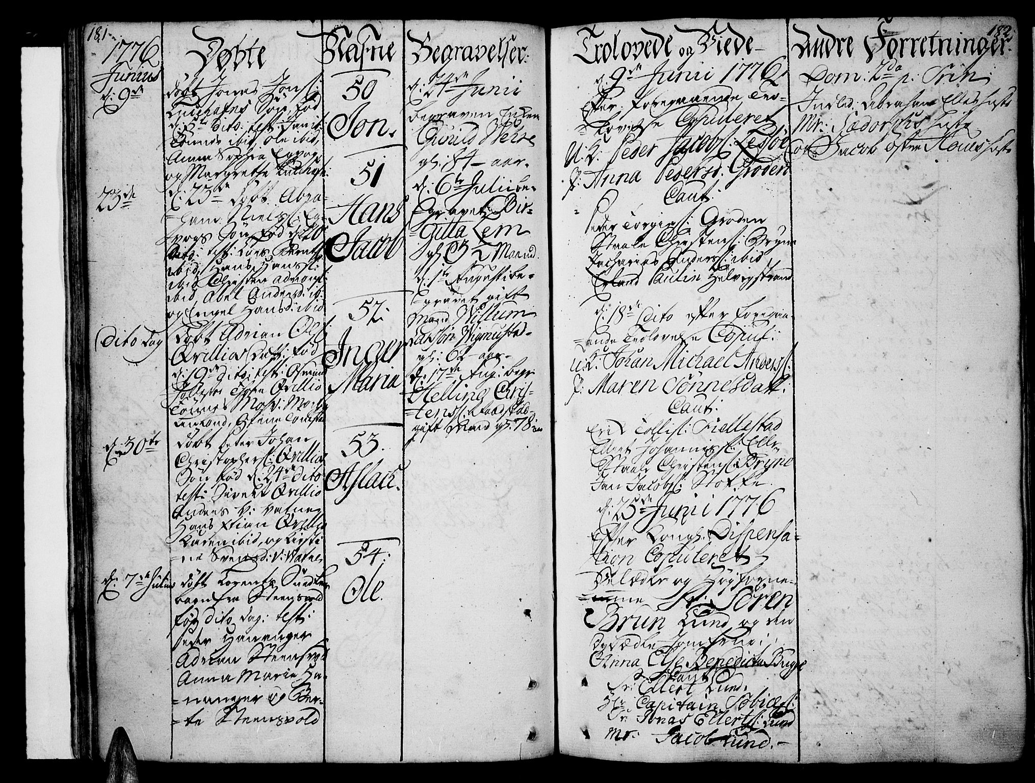 Lista sokneprestkontor, SAK/1111-0027/F/Fa/L0004: Parish register (official) no. A 4, 1768-1794, p. 181-182
