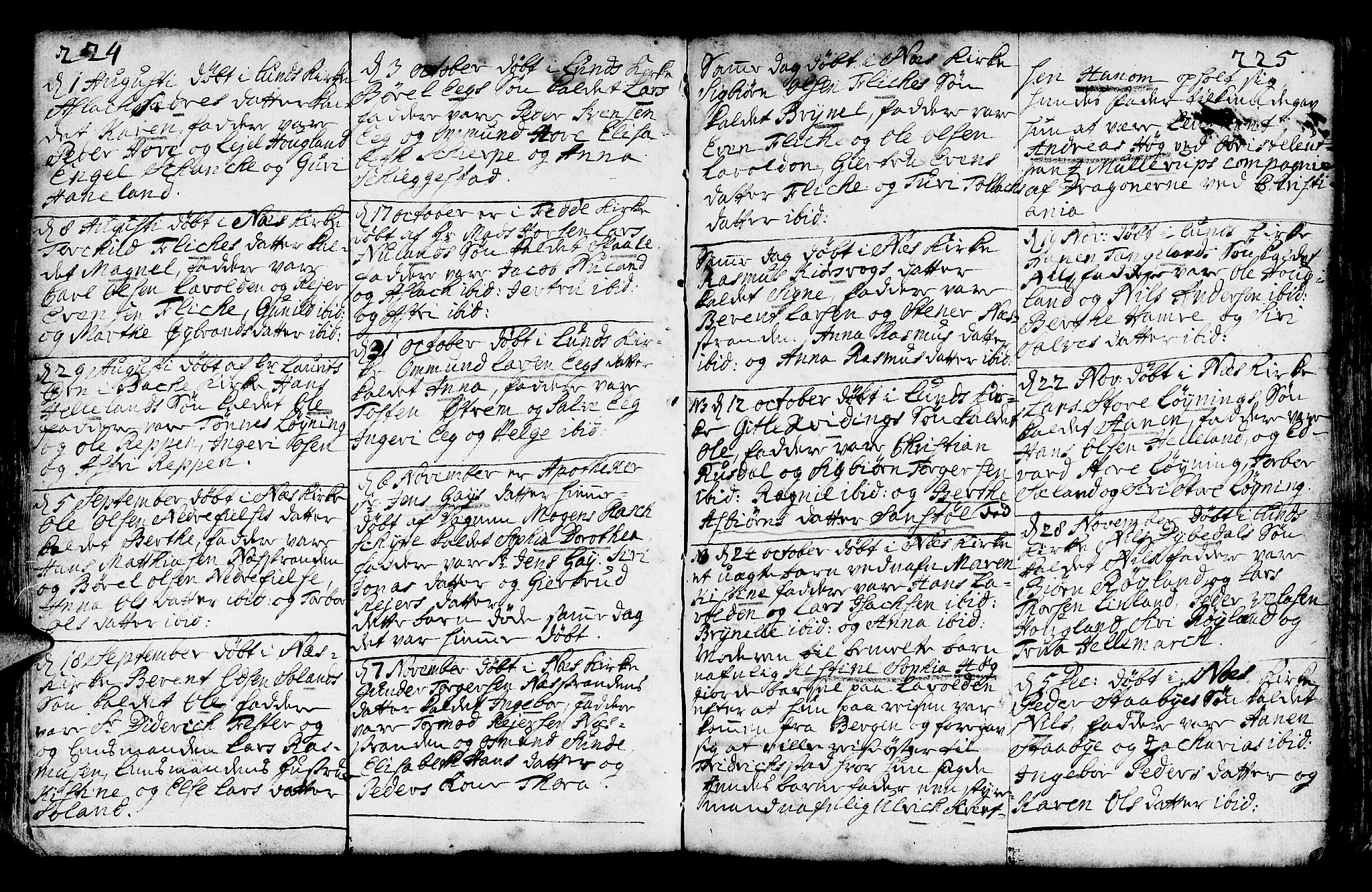 Lund sokneprestkontor, AV/SAST-A-101809/S06/L0002: Parish register (official) no. A 2, 1738-1760, p. 224-225