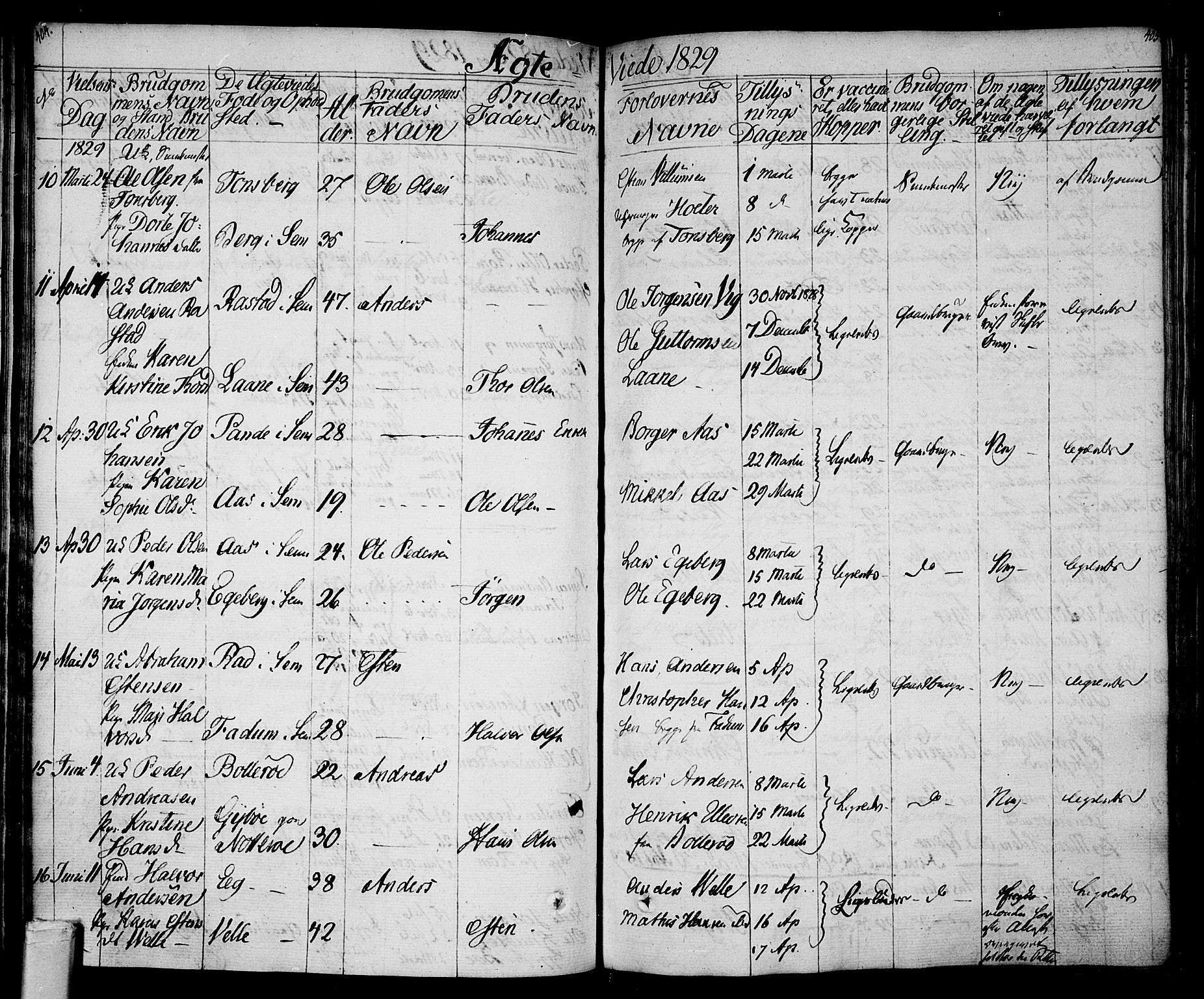 Sem kirkebøker, AV/SAKO-A-5/F/Fa/L0005: Parish register (official) no. I 5, 1825-1842, p. 404-405