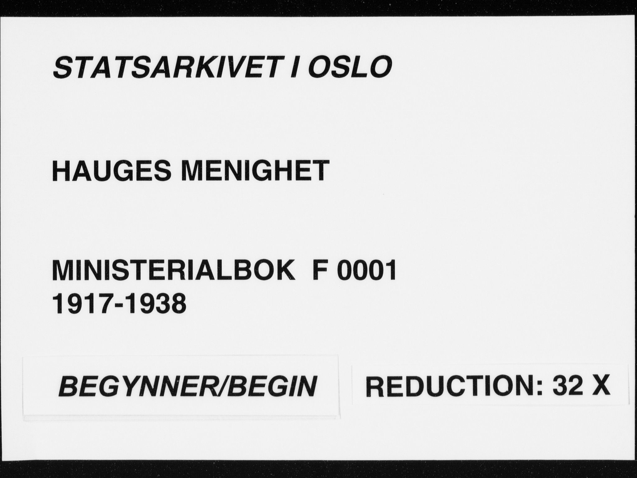 Hauge prestekontor Kirkebøker, AV/SAO-A-10849/F/Fa/L0001: Parish register (official) no. 1, 1917-1938