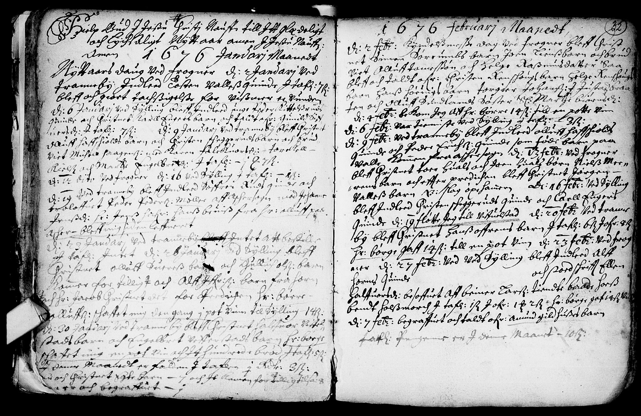 Lier kirkebøker, SAKO/A-230/F/Fa/L0001: Parish register (official) no. I 1, 1672-1701, p. 32