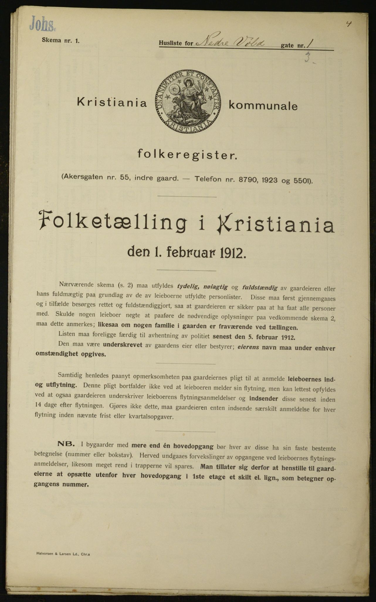 OBA, Municipal Census 1912 for Kristiania, 1912, p. 70121